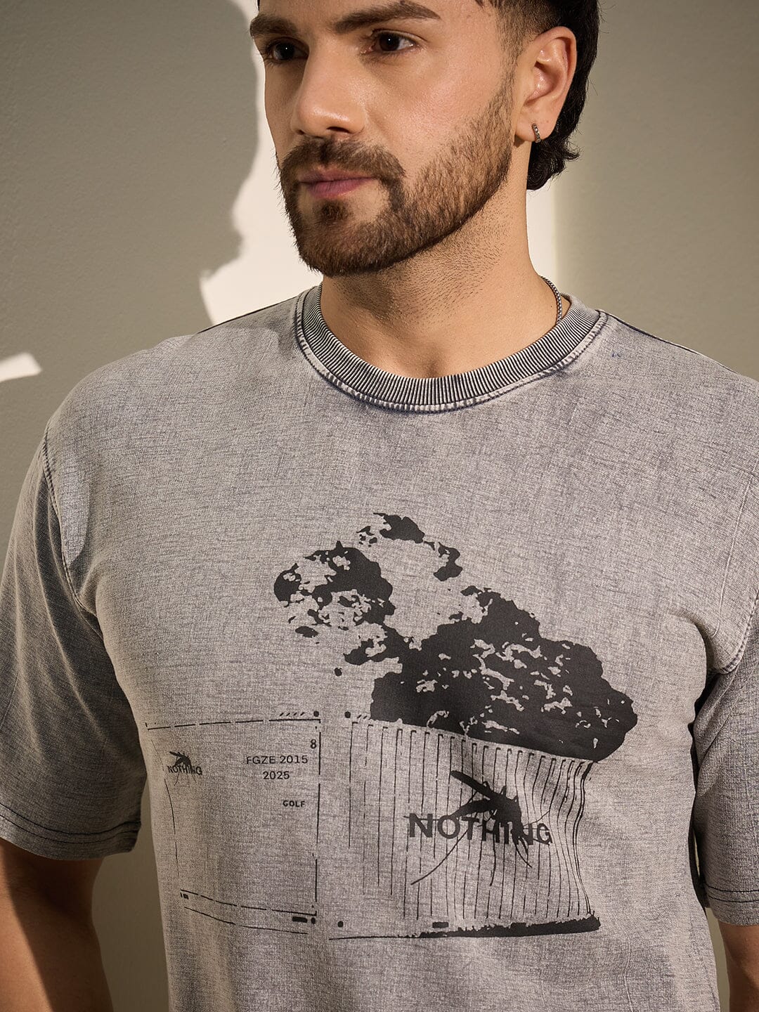 Acid Grey Container Graphic Oversized Tshirt - Image 3