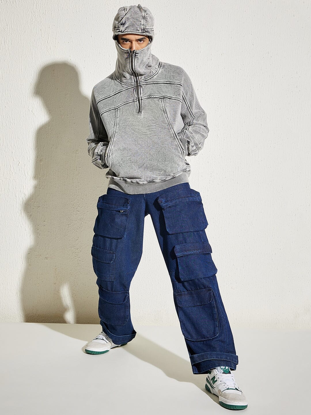 Acid Washed Baggy Smugglers Hooded Sweatshirt - Image 2