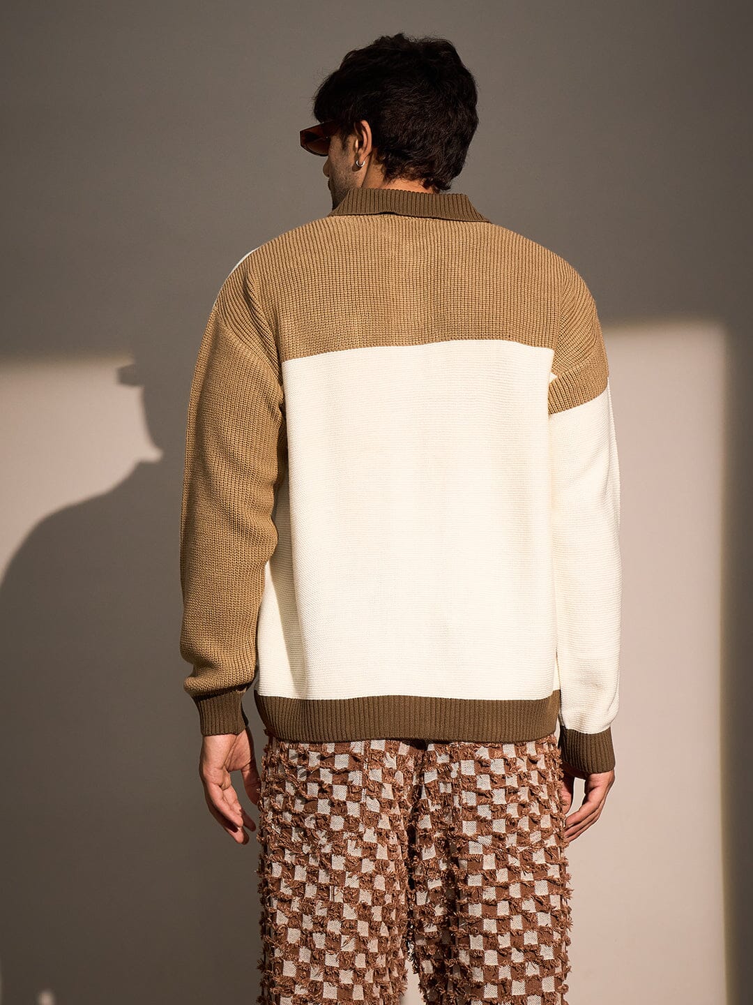 Beige & Brown Monogram Cardigan - Image 3