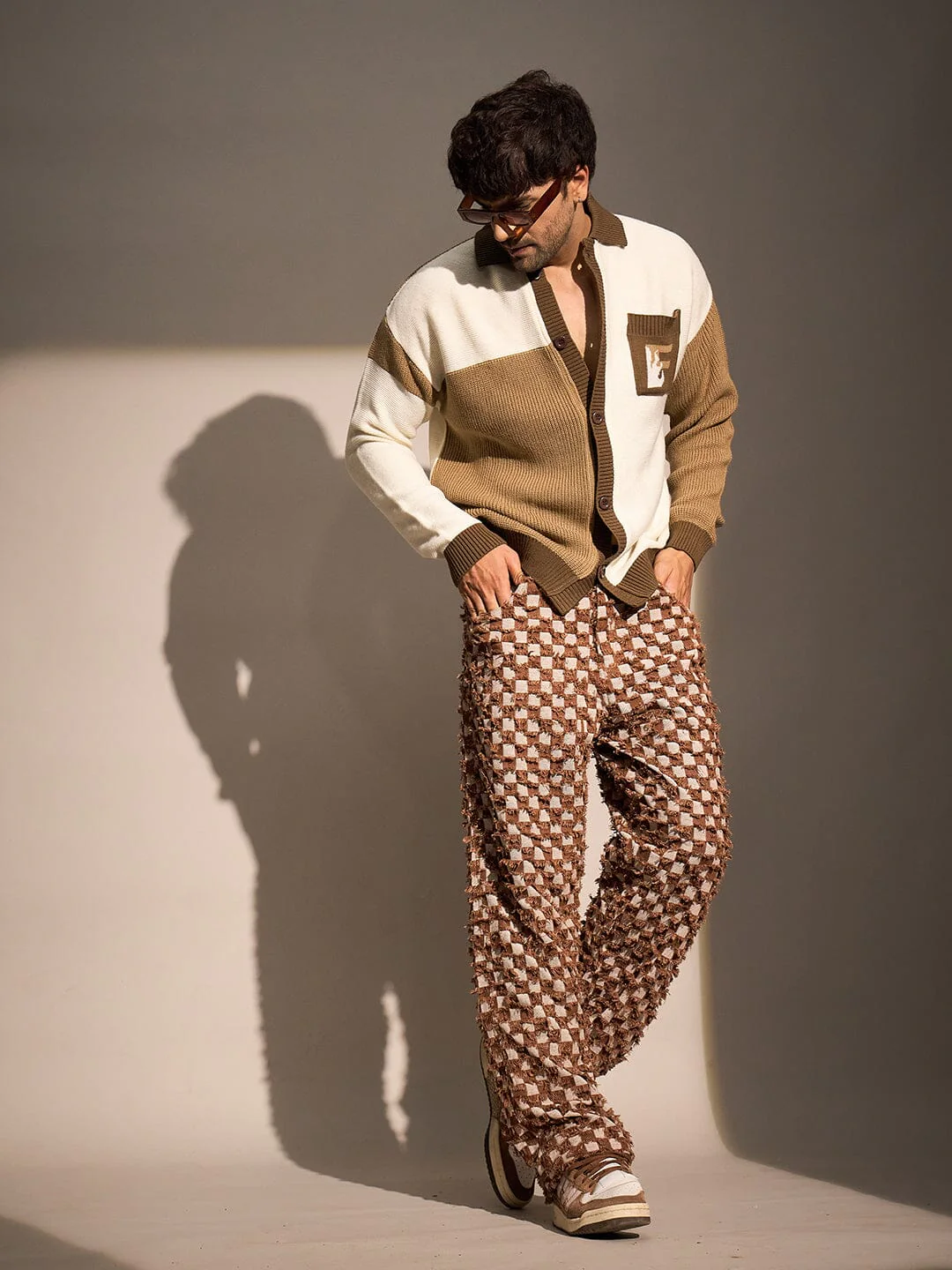Beige & Brown Monogram Cardigan - Image 5