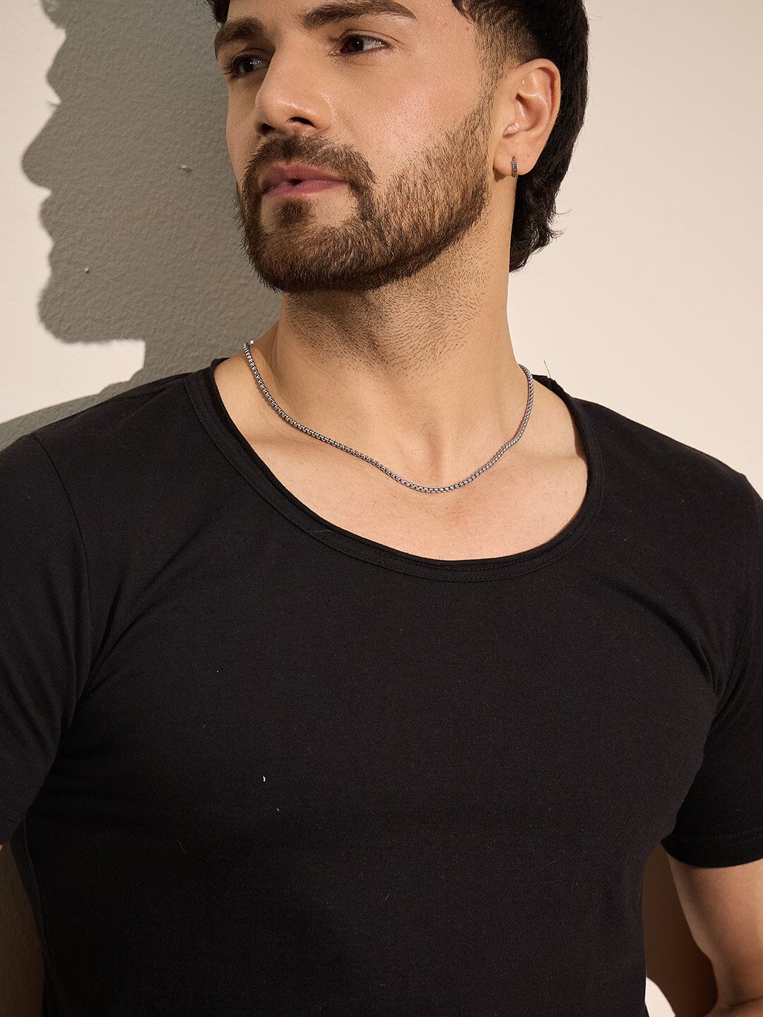 Black Deep Scoop Neck Tee - Image 2