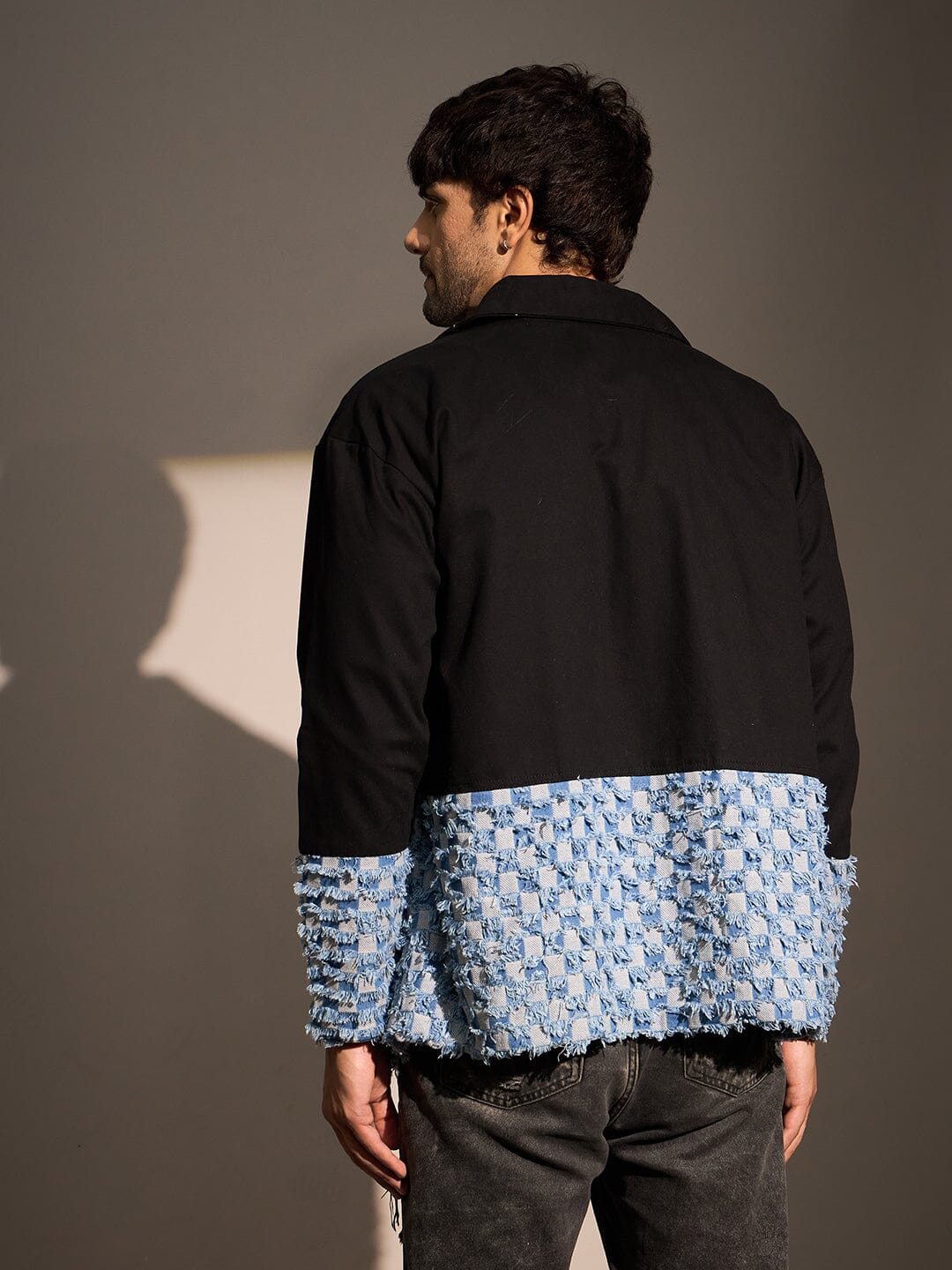 Black & Denim Oversized Blazer - Image 3
