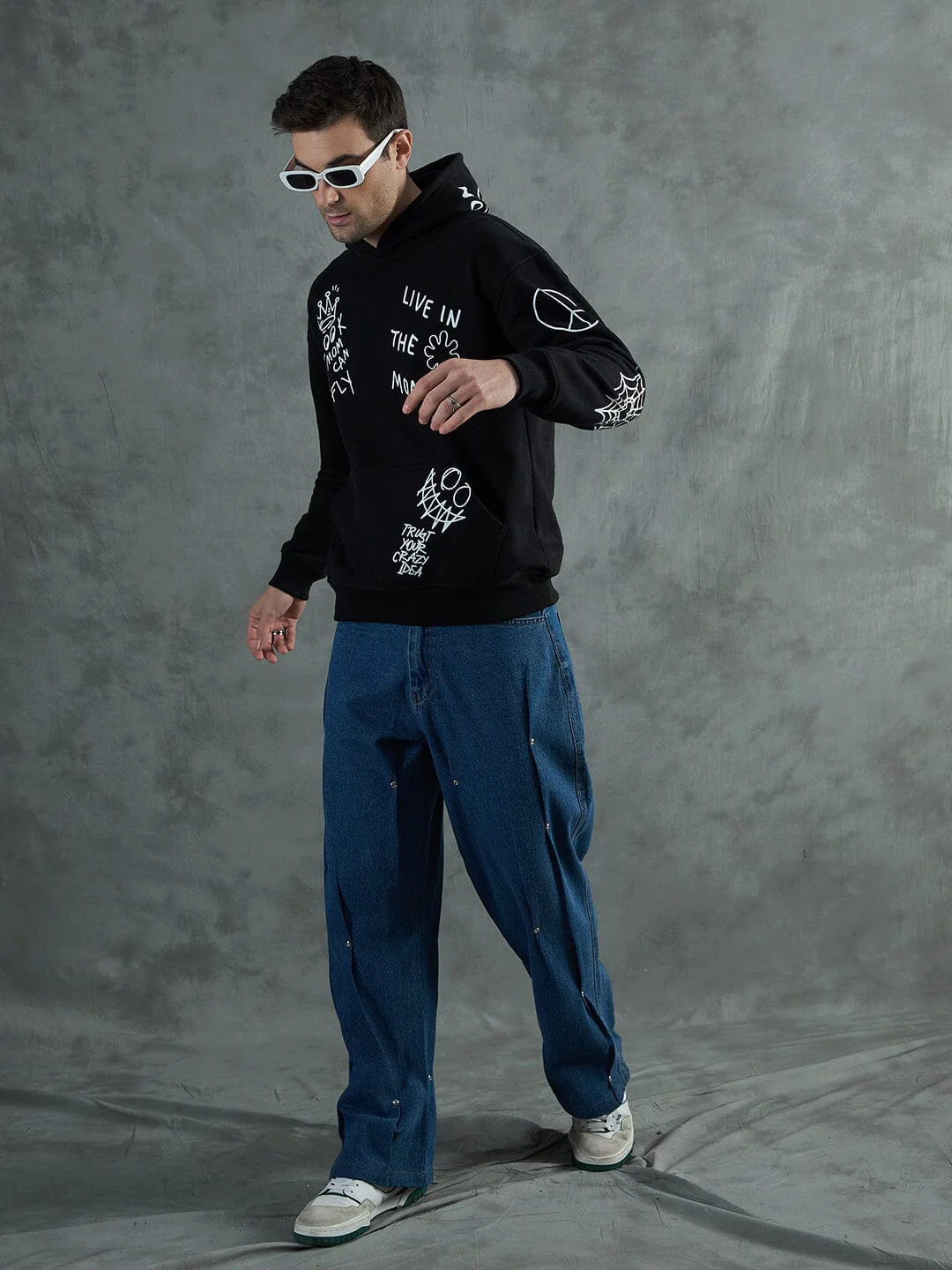 Black Graffiti Oversized Hoodie - Image 7