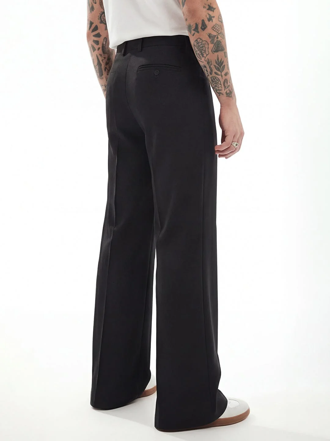 Black Highwaisted Bell Bottom Trousers - Image 3