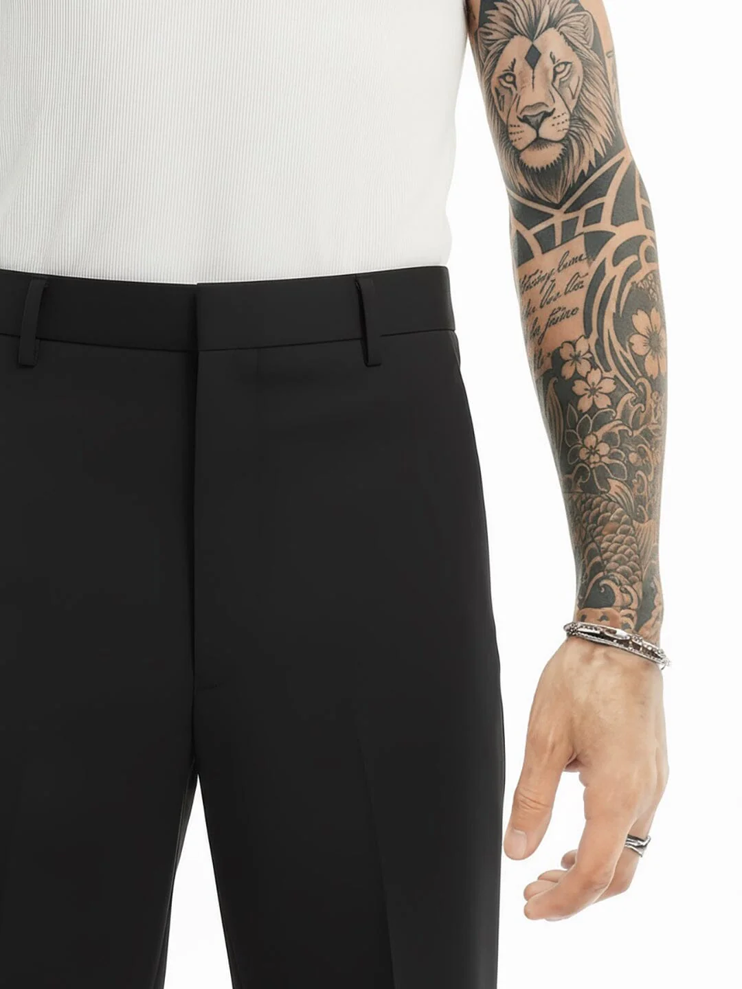 Black Highwaisted Bell Bottom Trousers - Image 6