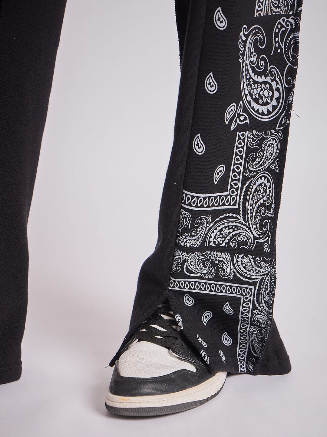 Black Paisley Panel Trackpants - Image 5