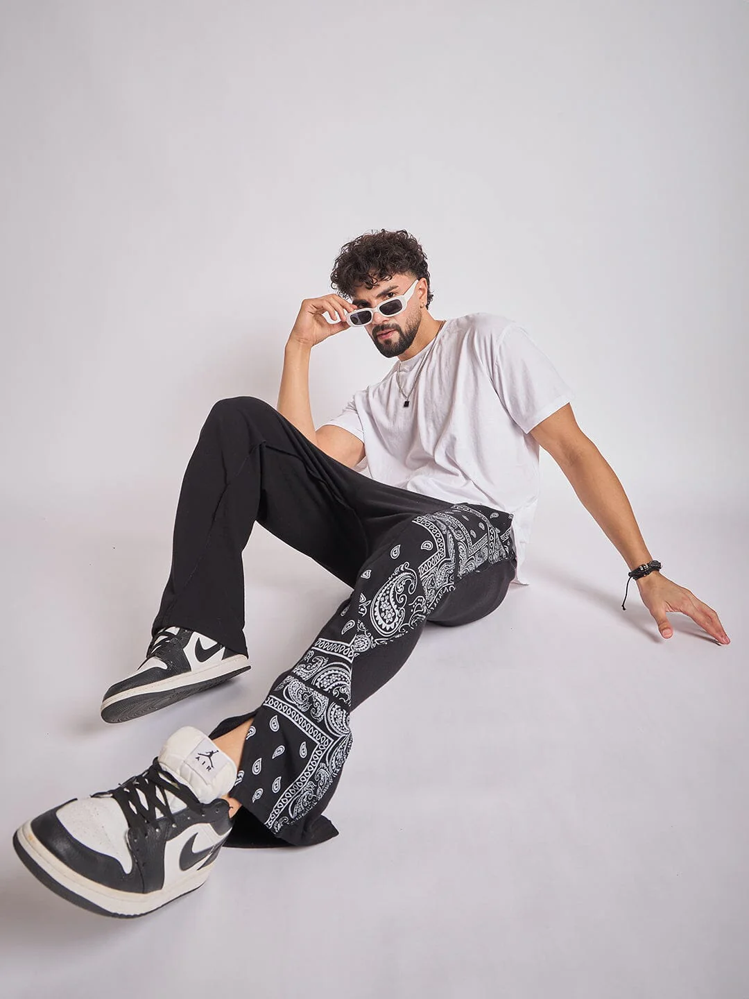 Black Paisley Panel Trackpants - Image 8