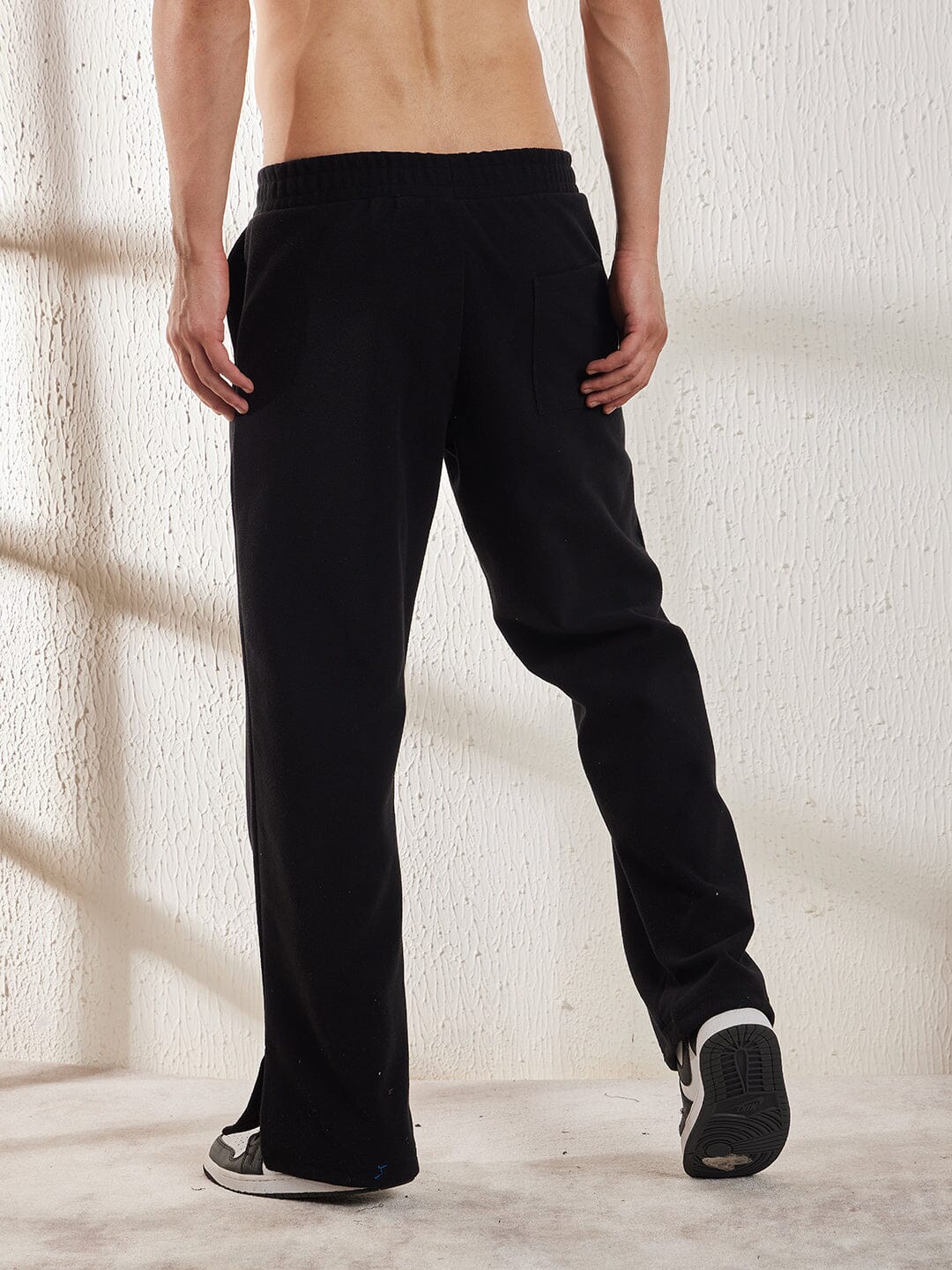 Black Polar Fleece Boot Cut Joggers - Image 4