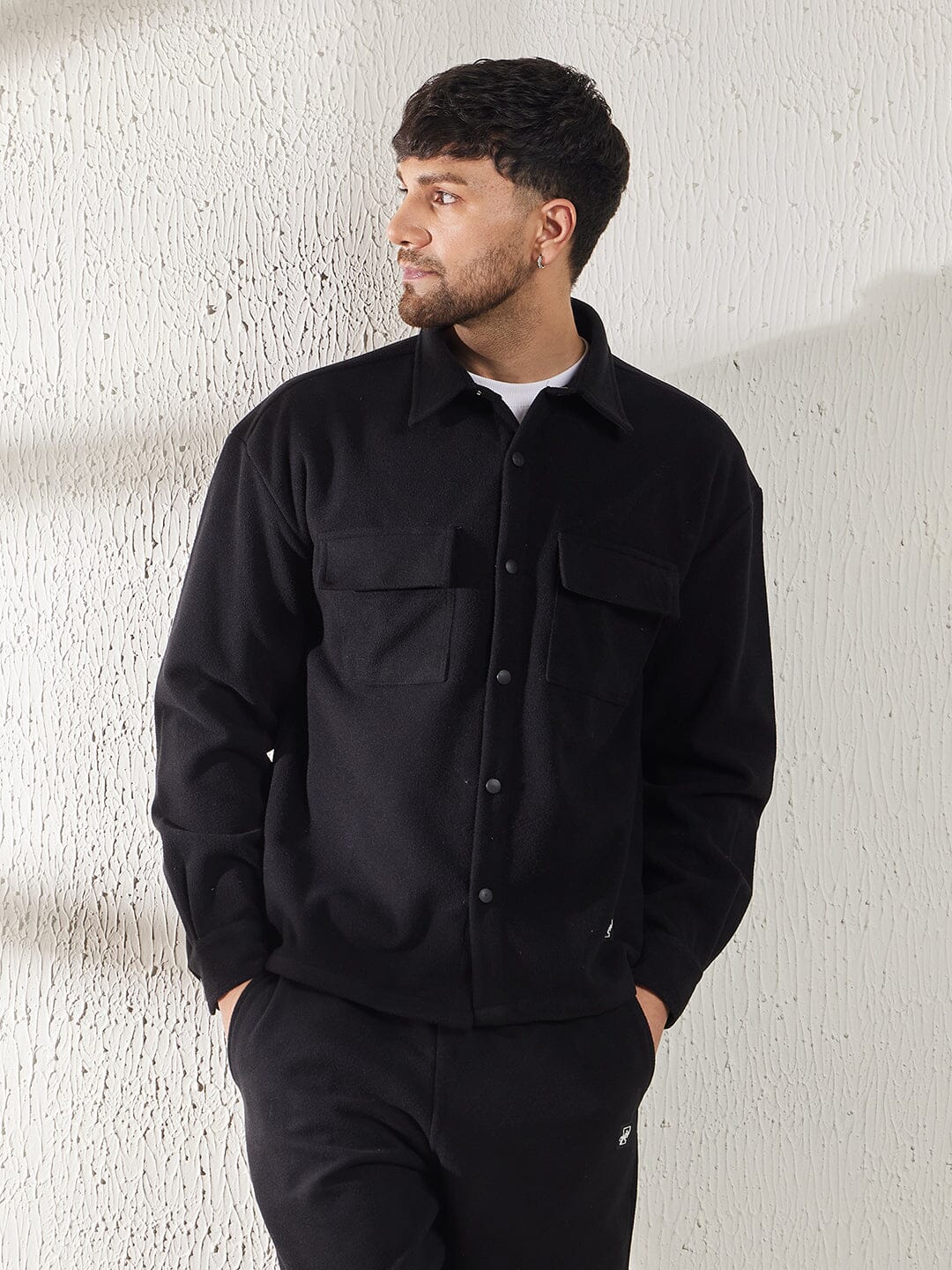 Black Polar Fleece Shacket - Image 6