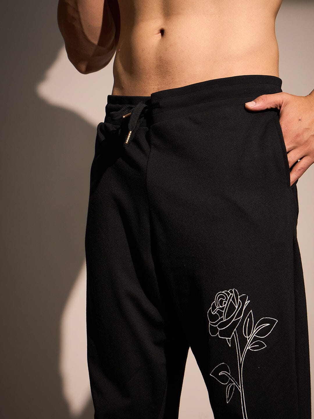 Black Rose Embroidered Oversized Tracksuit - Image 6