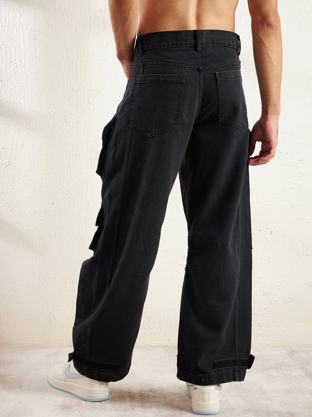 Black Super Baggy Cargo Denim - Image 5