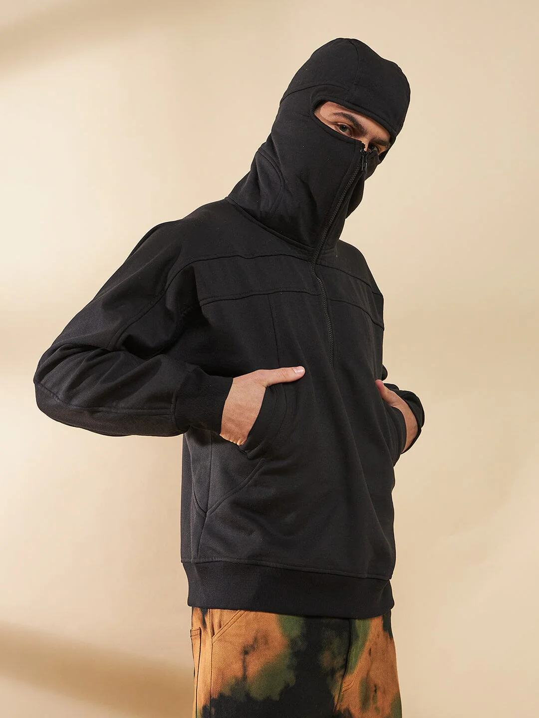 Black Baggy Smugglers Hooded Sweatshirt - Image 4
