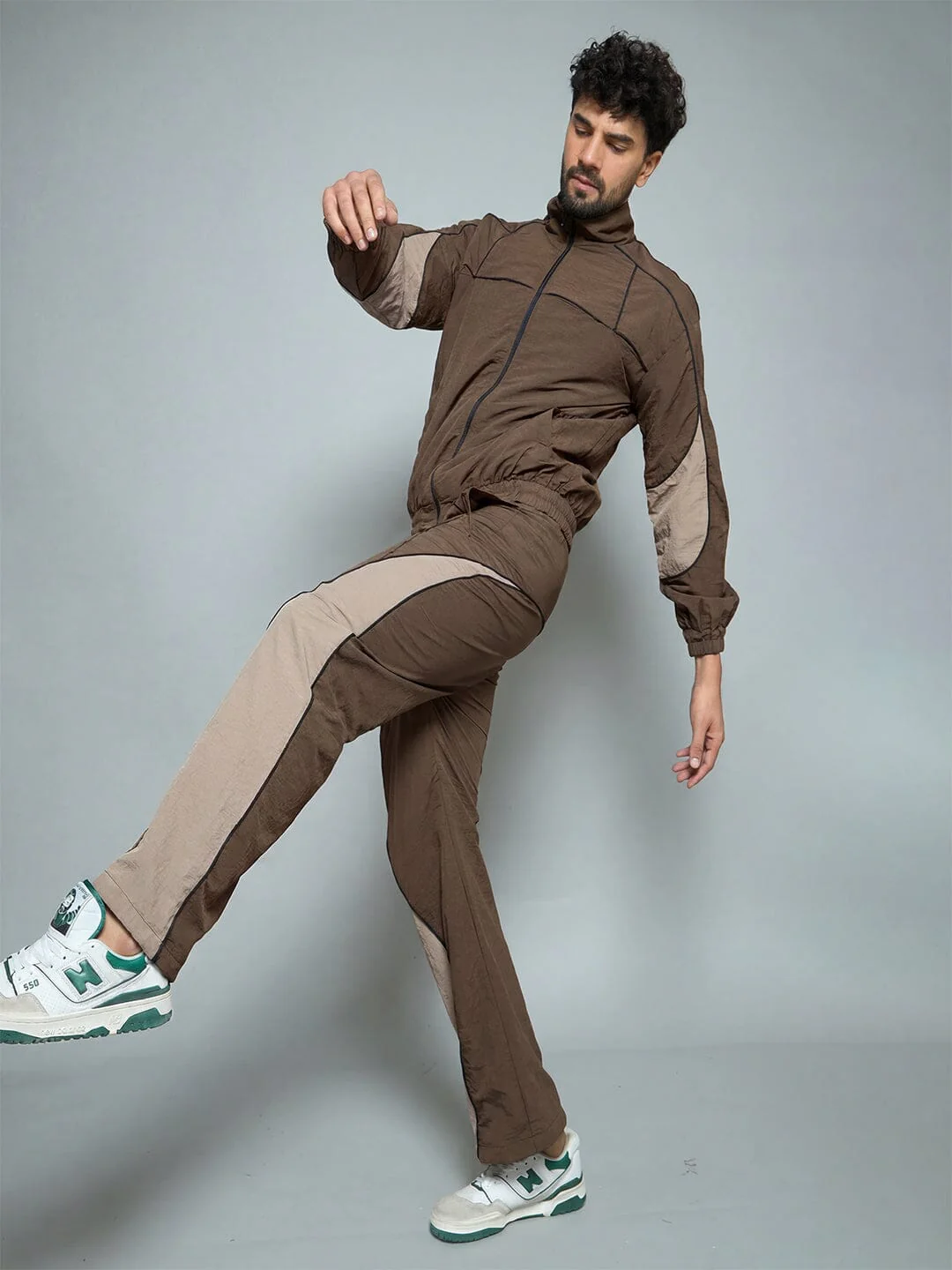 Brown And Beige Cut And Sew Jacket - Image 6