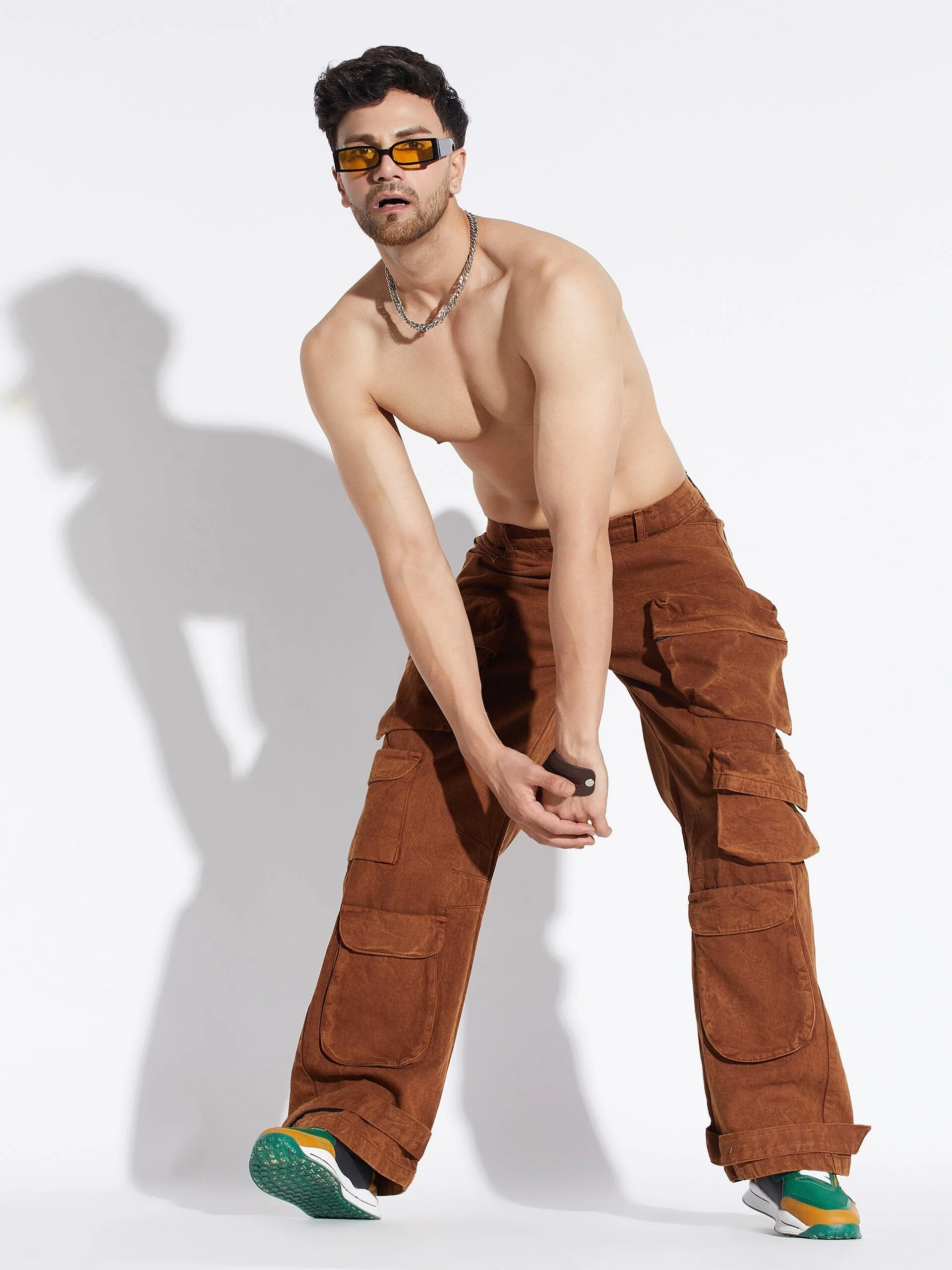 Brown Super Baggy Cargo Denim - Image 7