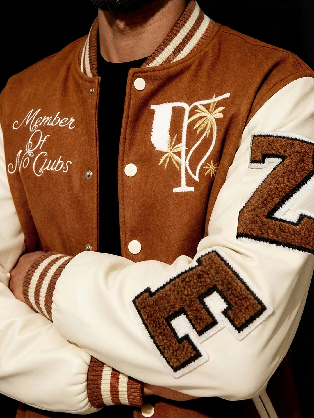 Brown Woollen Letterman Varsity Jacket - Image 3