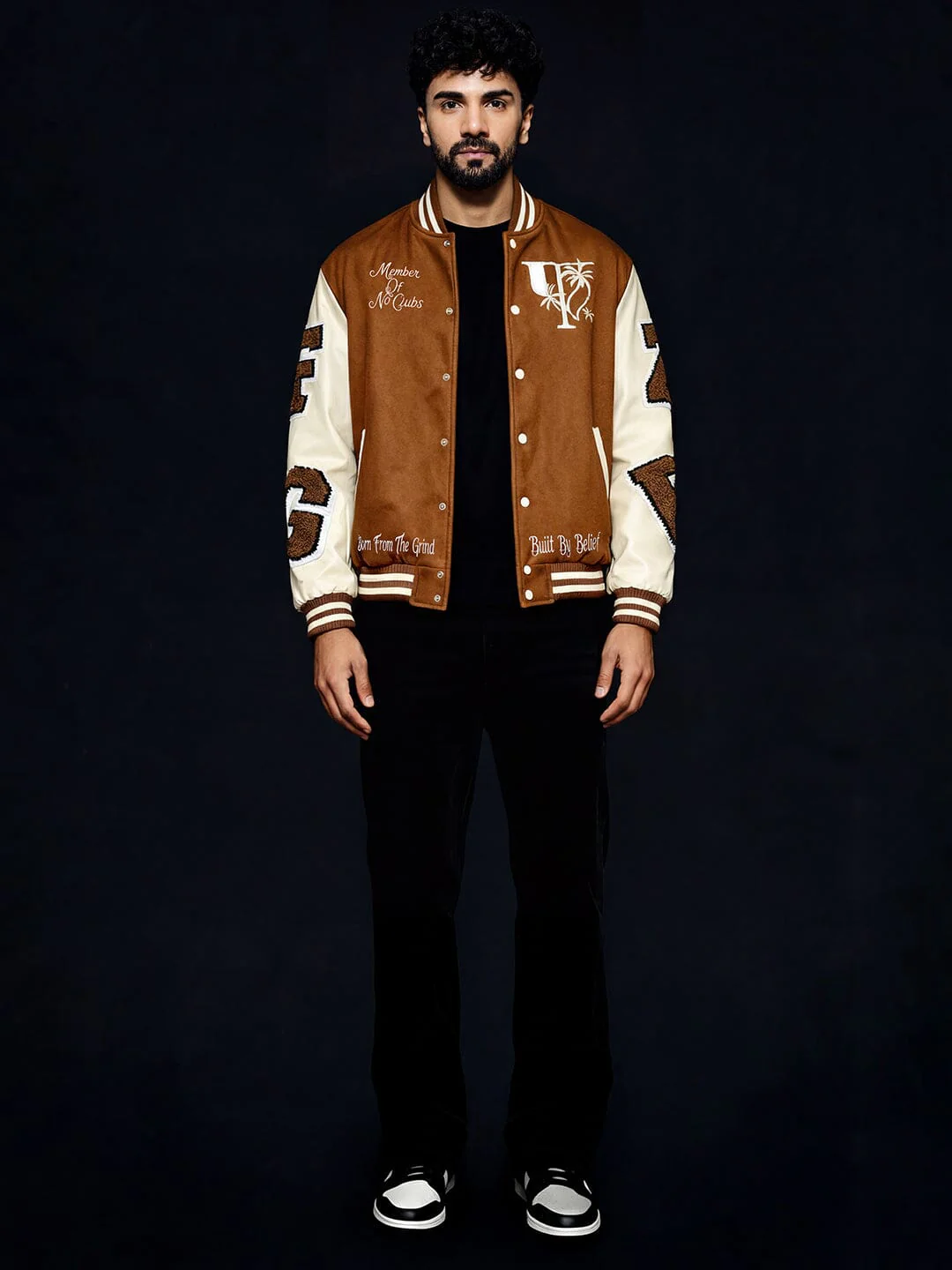 Brown Woollen Letterman Varsity Jacket - Image 4