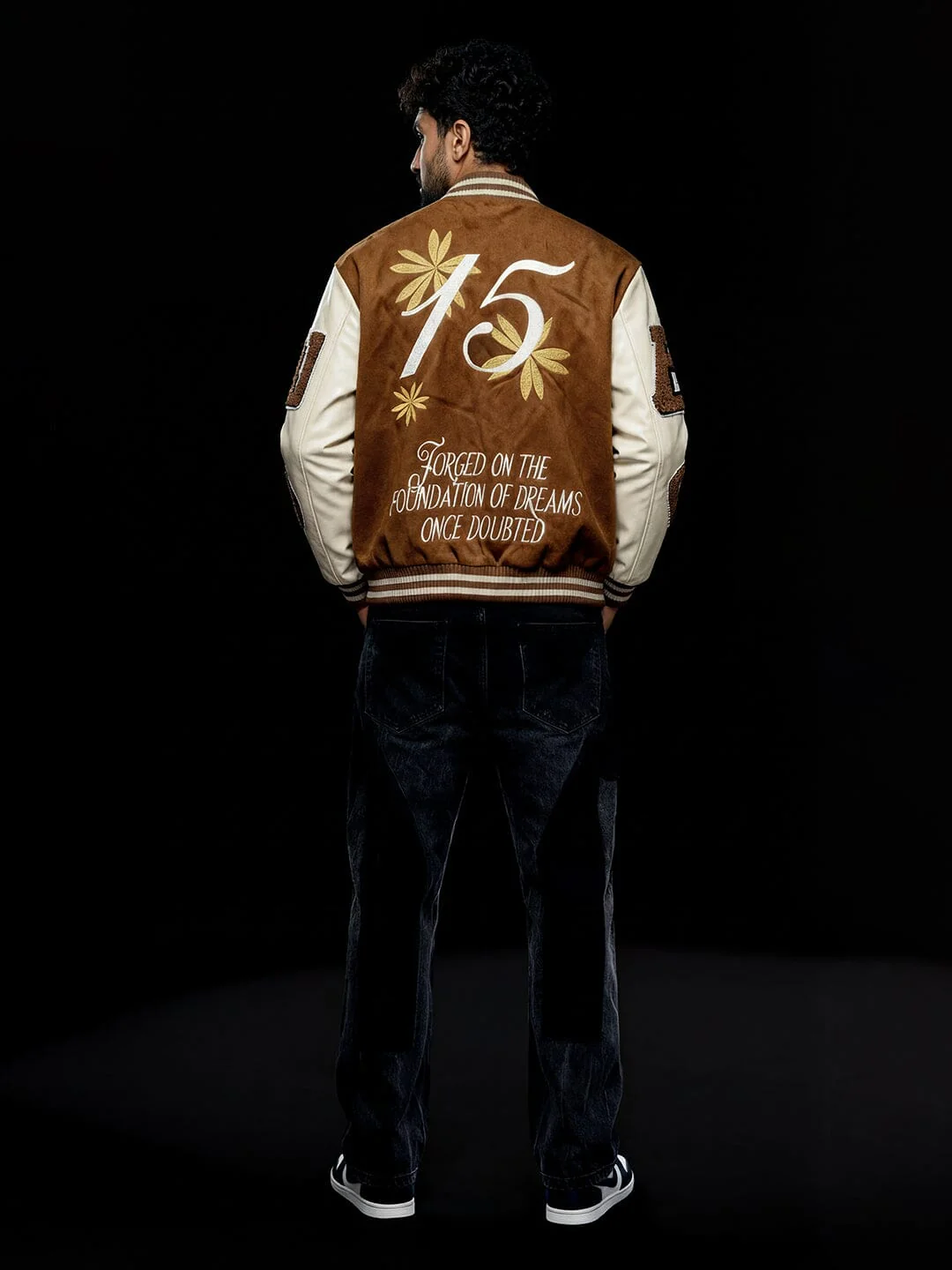 Brown Woollen Letterman Varsity Jacket - Image 6