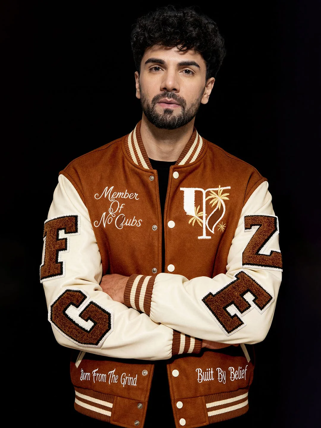 Brown Woollen Letterman Varsity Jacket - Image 7