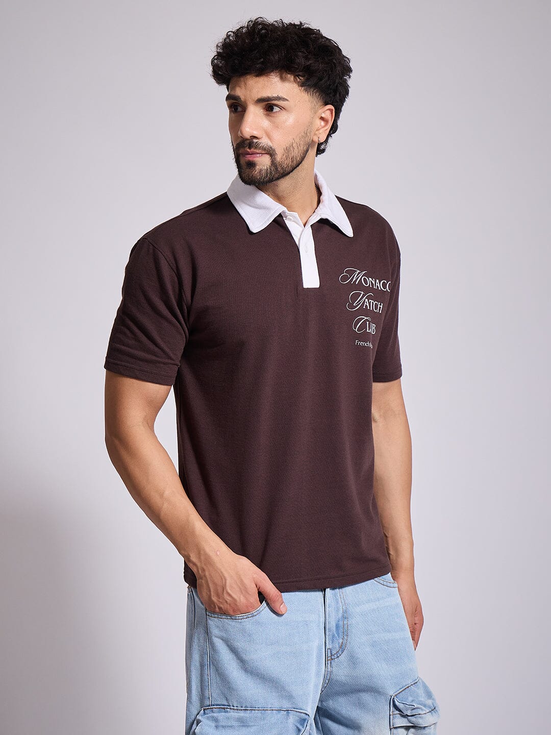 Brown Yatch Club Polo Tshirt - Image 3