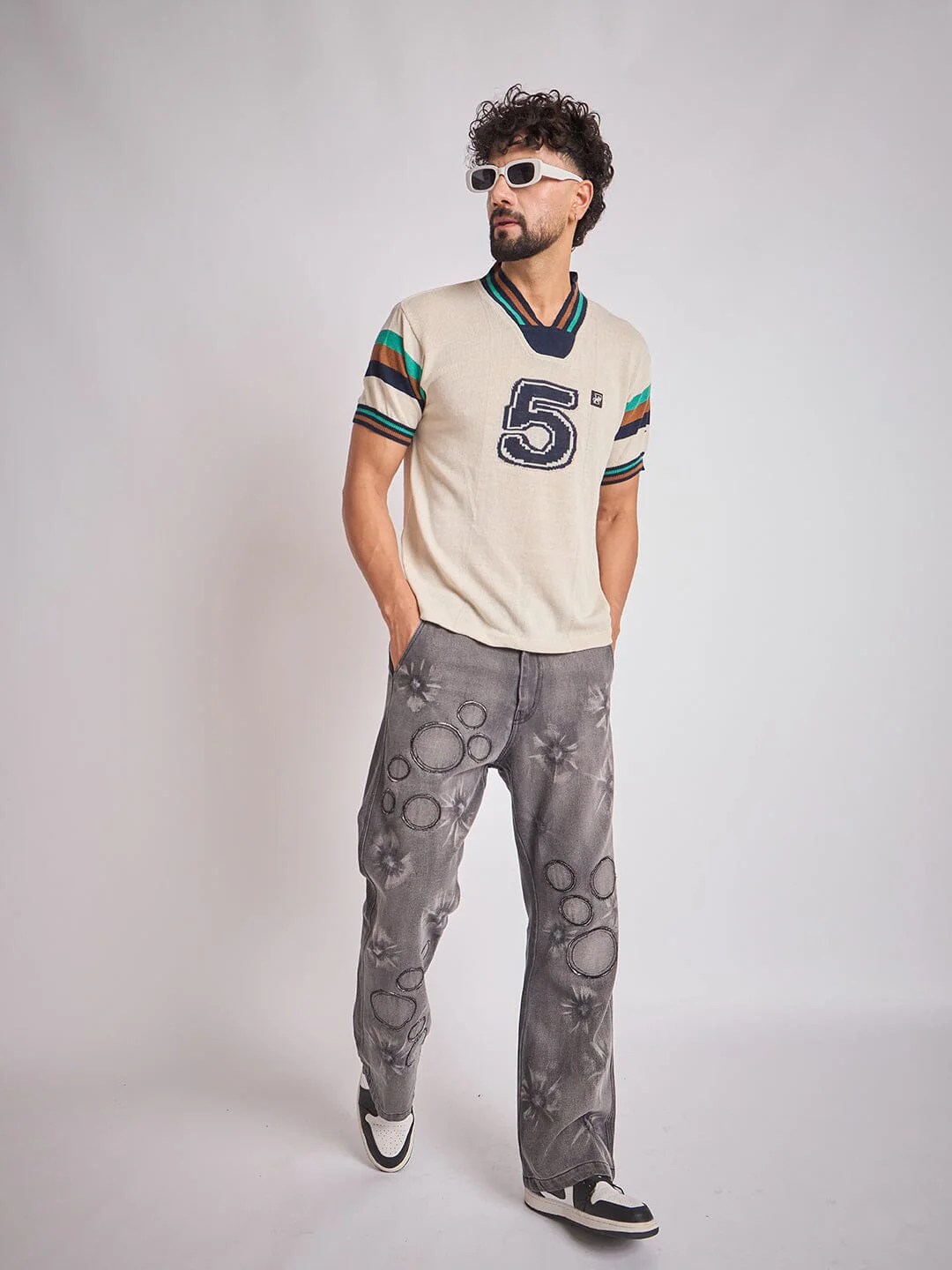 Cream Vintage Sports Knitted Jersey - Image 4