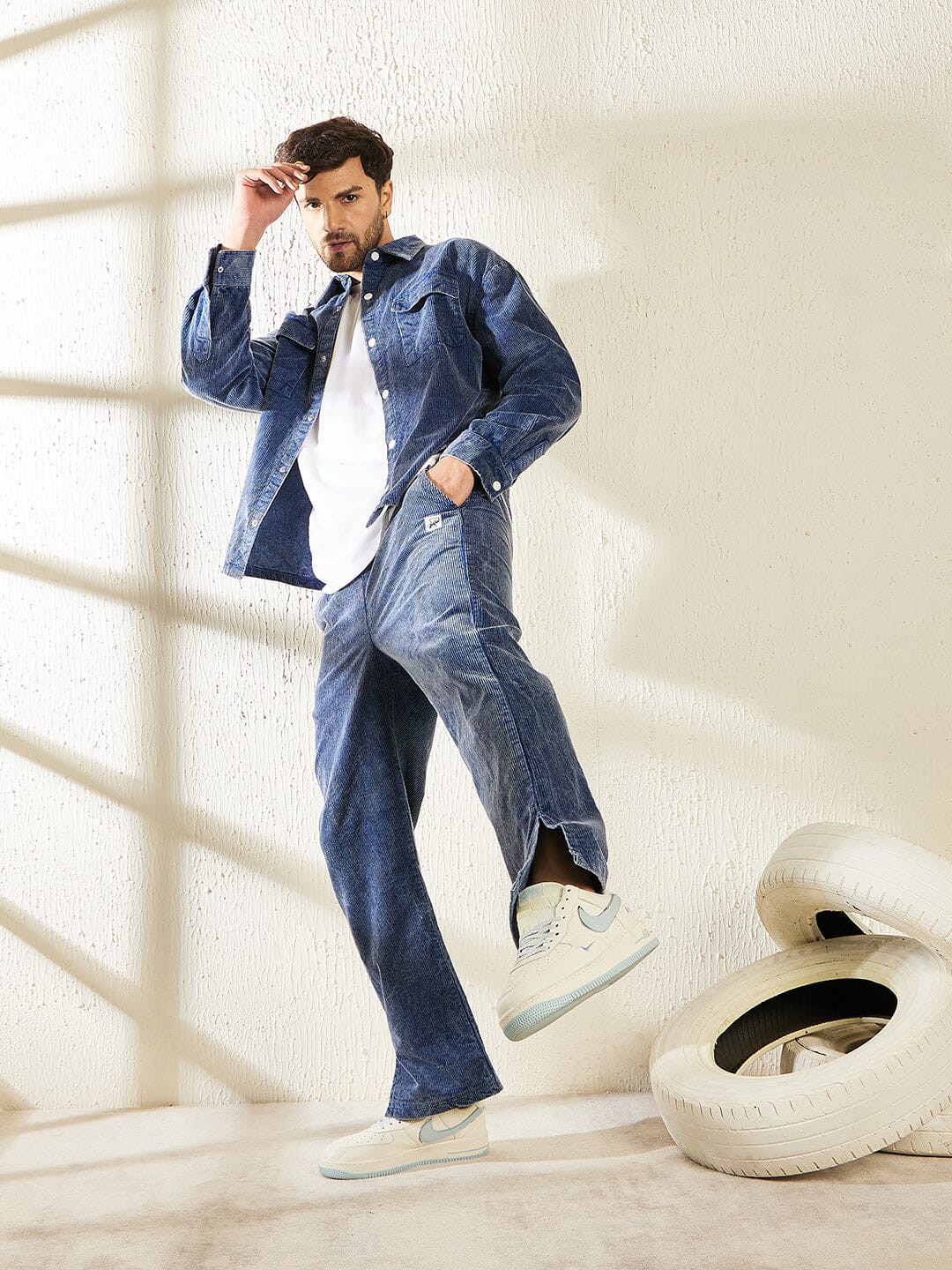 Denim Washed Cord Shacket - Image 5
