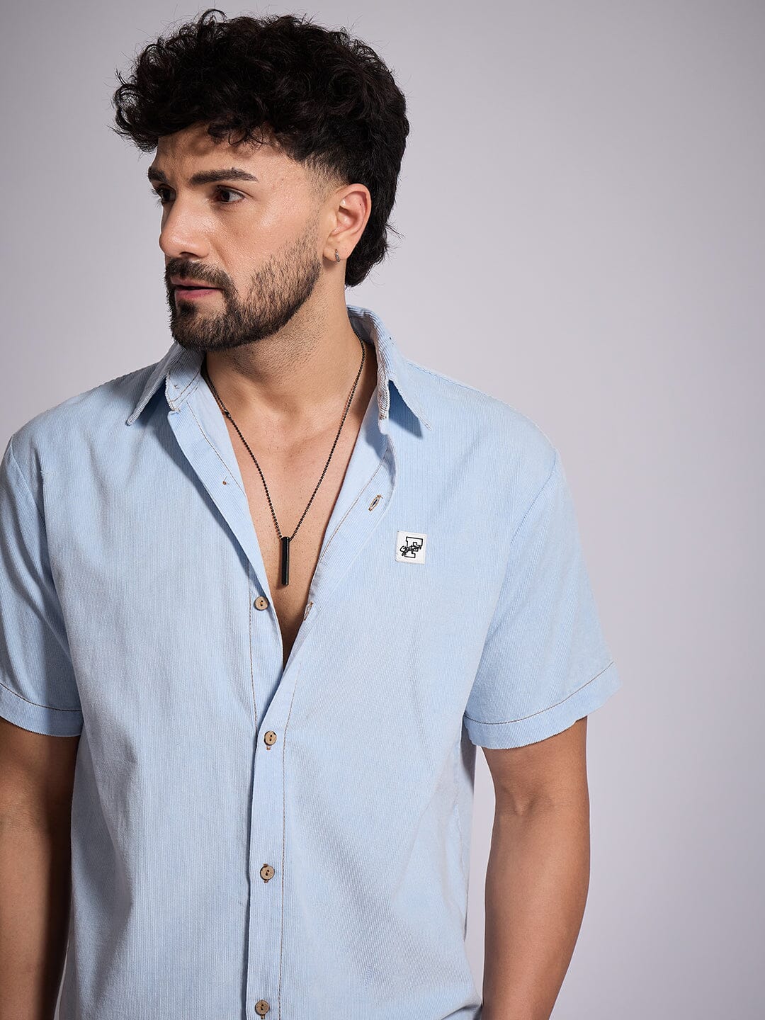 Denim Washed Corduroy Shirt - Image 5