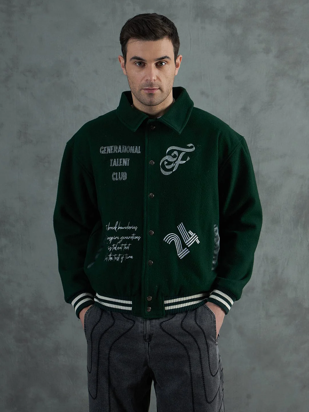 Green Generational Talent Varsity Jacket - Image 3