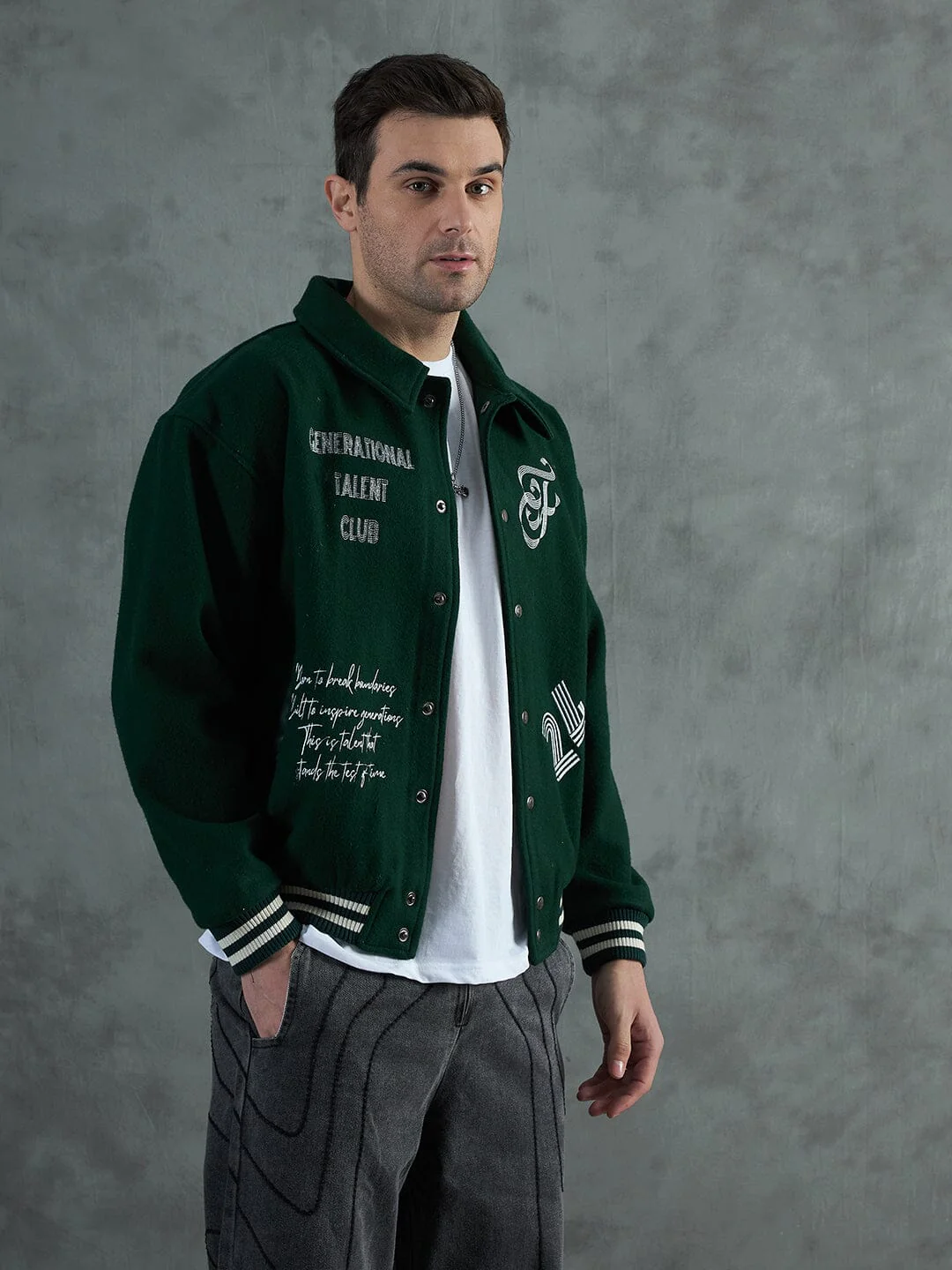 Green Generational Talent Varsity Jacket - Image 4