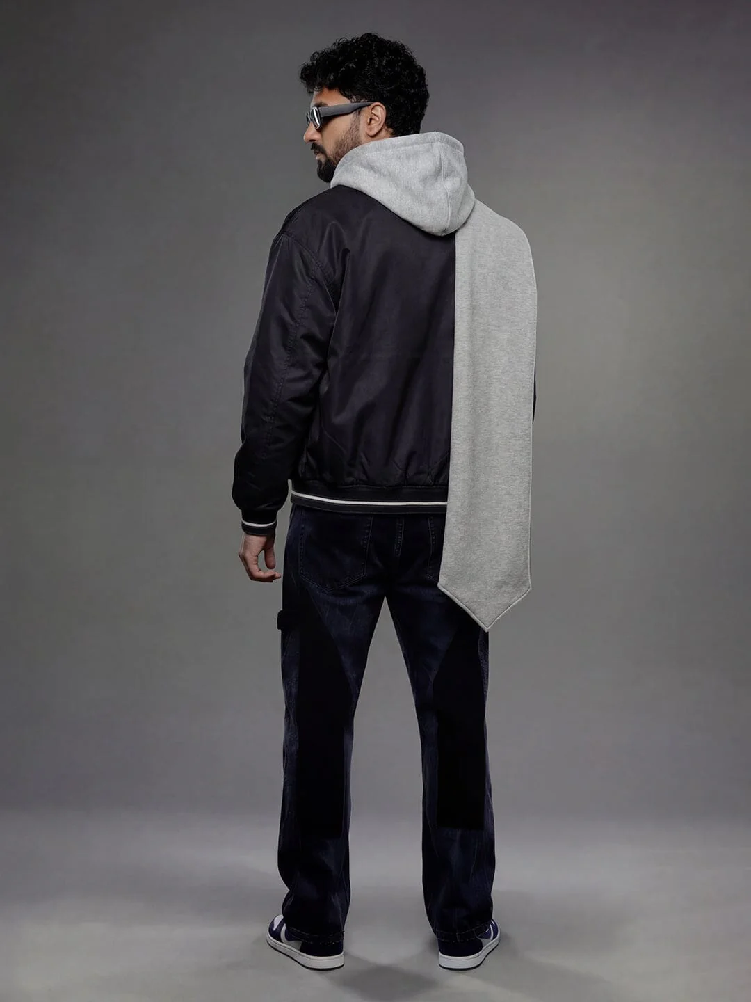 Grey Fleece Hooded Scarf - Image 6