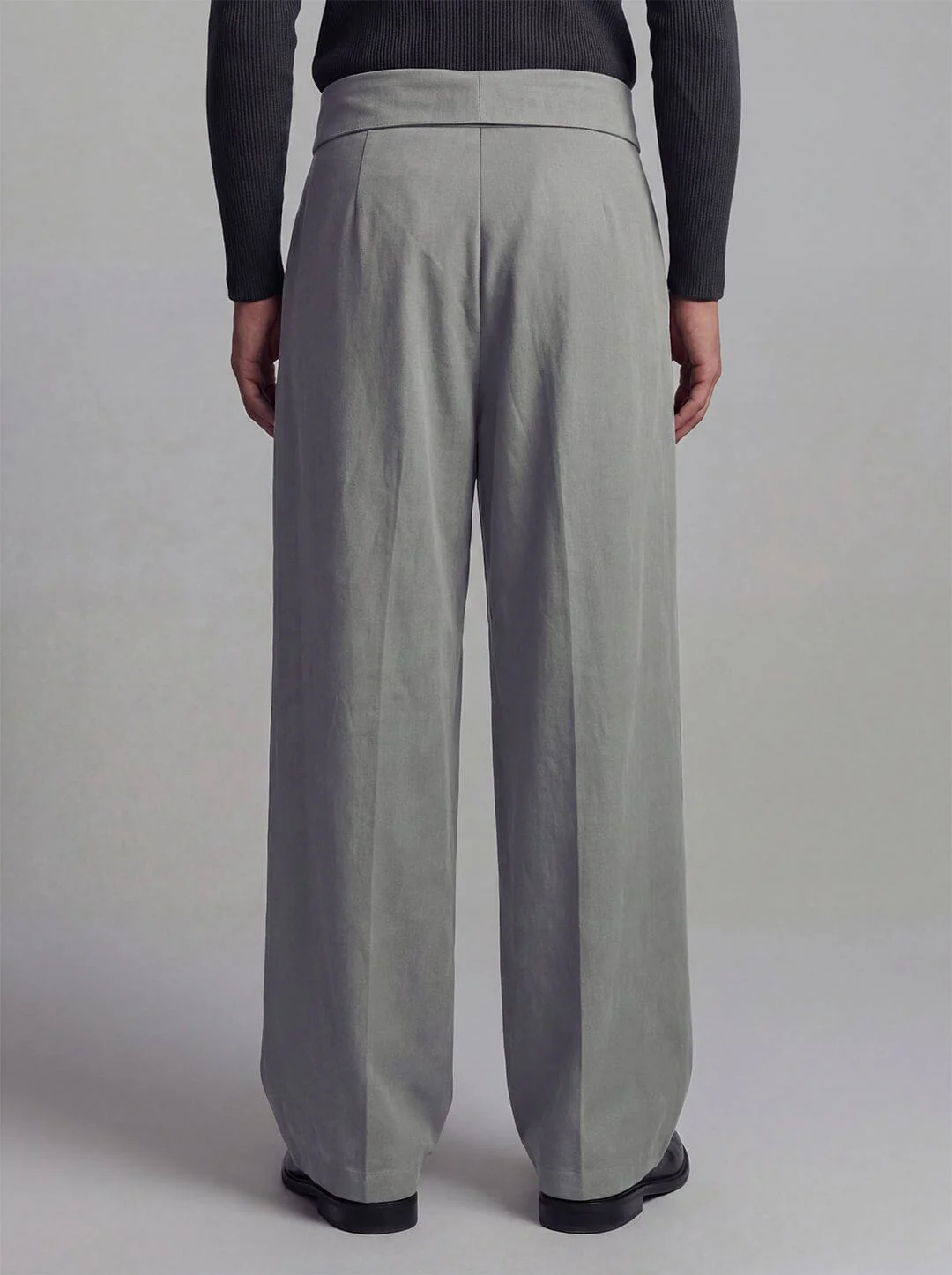 Grey Inverted Waist Tailored Trousers - Image 6