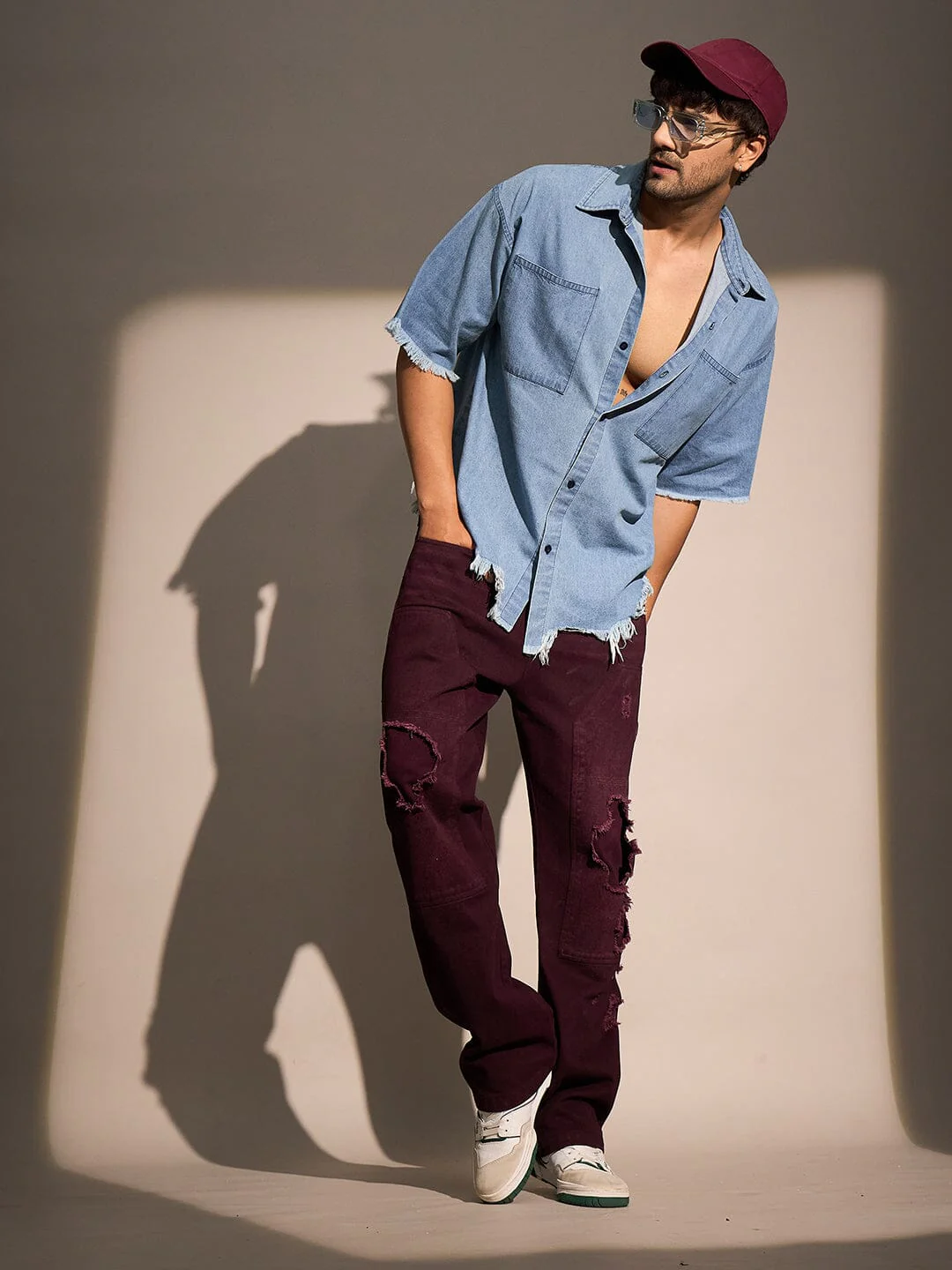 Ice Damaged Hem Short Sleeve Oversized Shirt - Image 5