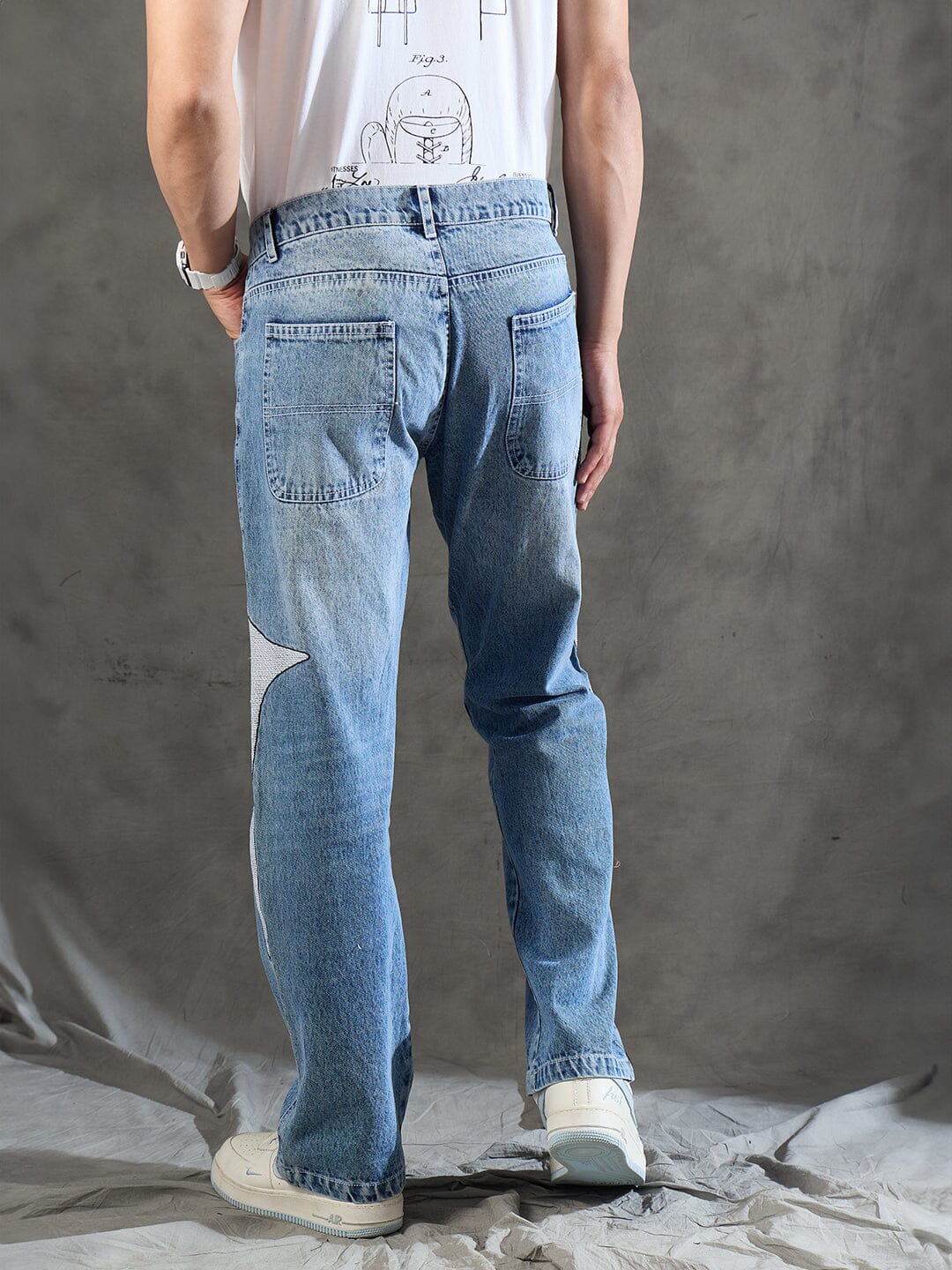 Indigo Y2K Embroidery Straight Fit Denim - Image 6