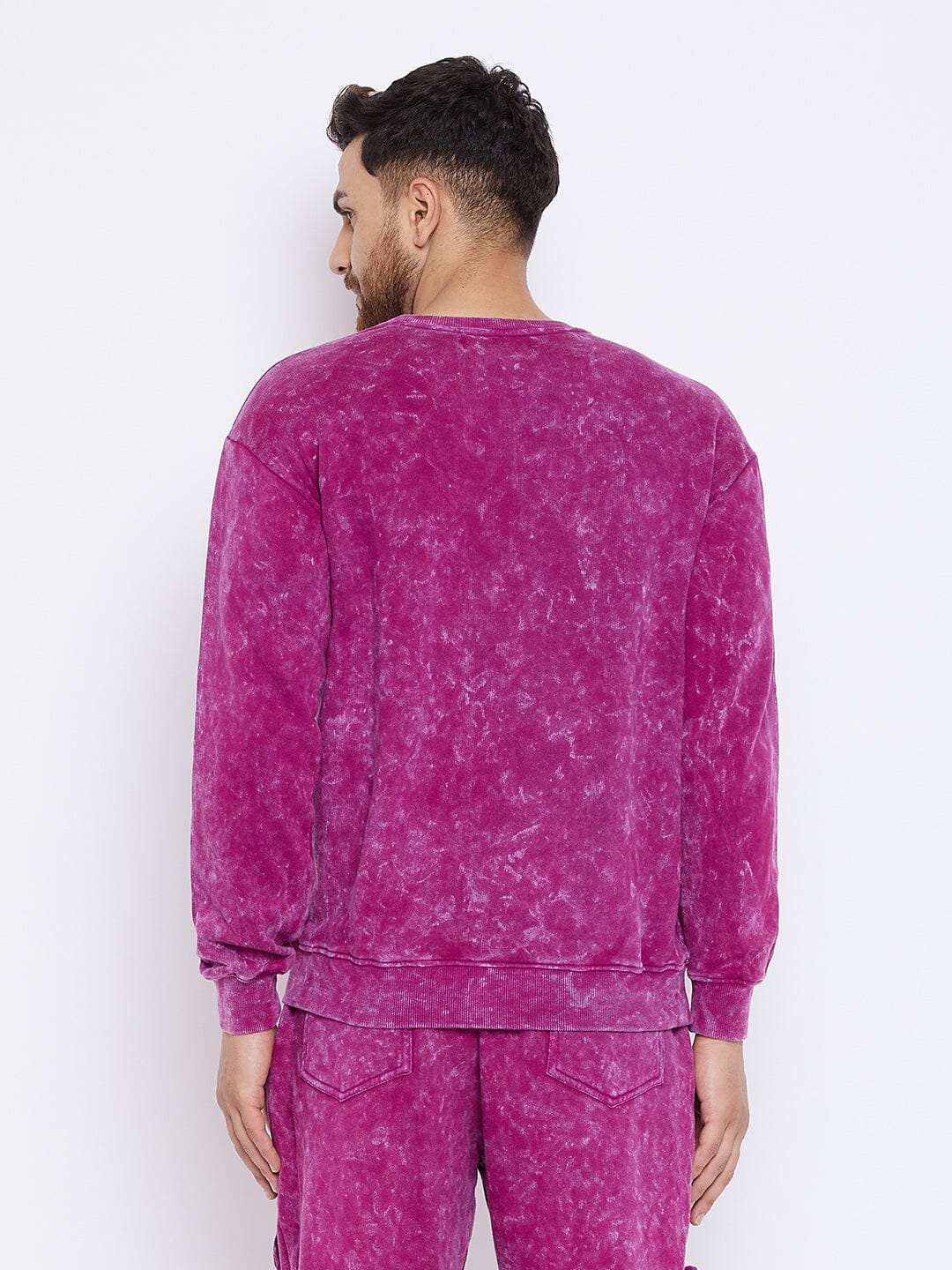 Magenta Washed Oversized Sweatshirt - Image 6