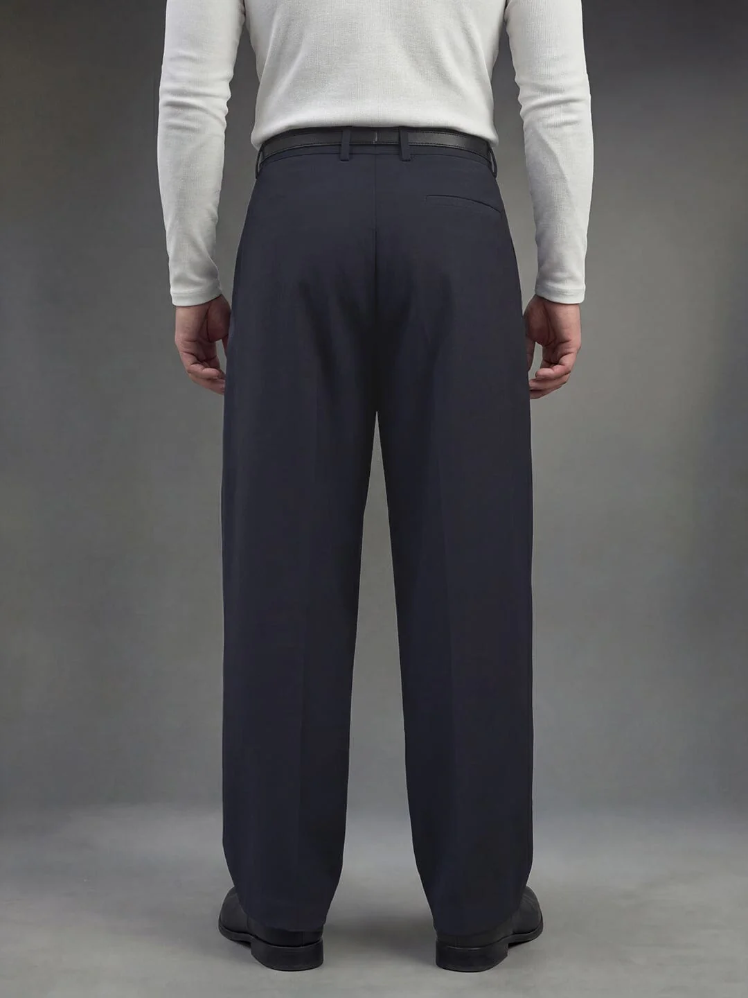 Midnight Blue Pleated Korean Trousers - Image 6