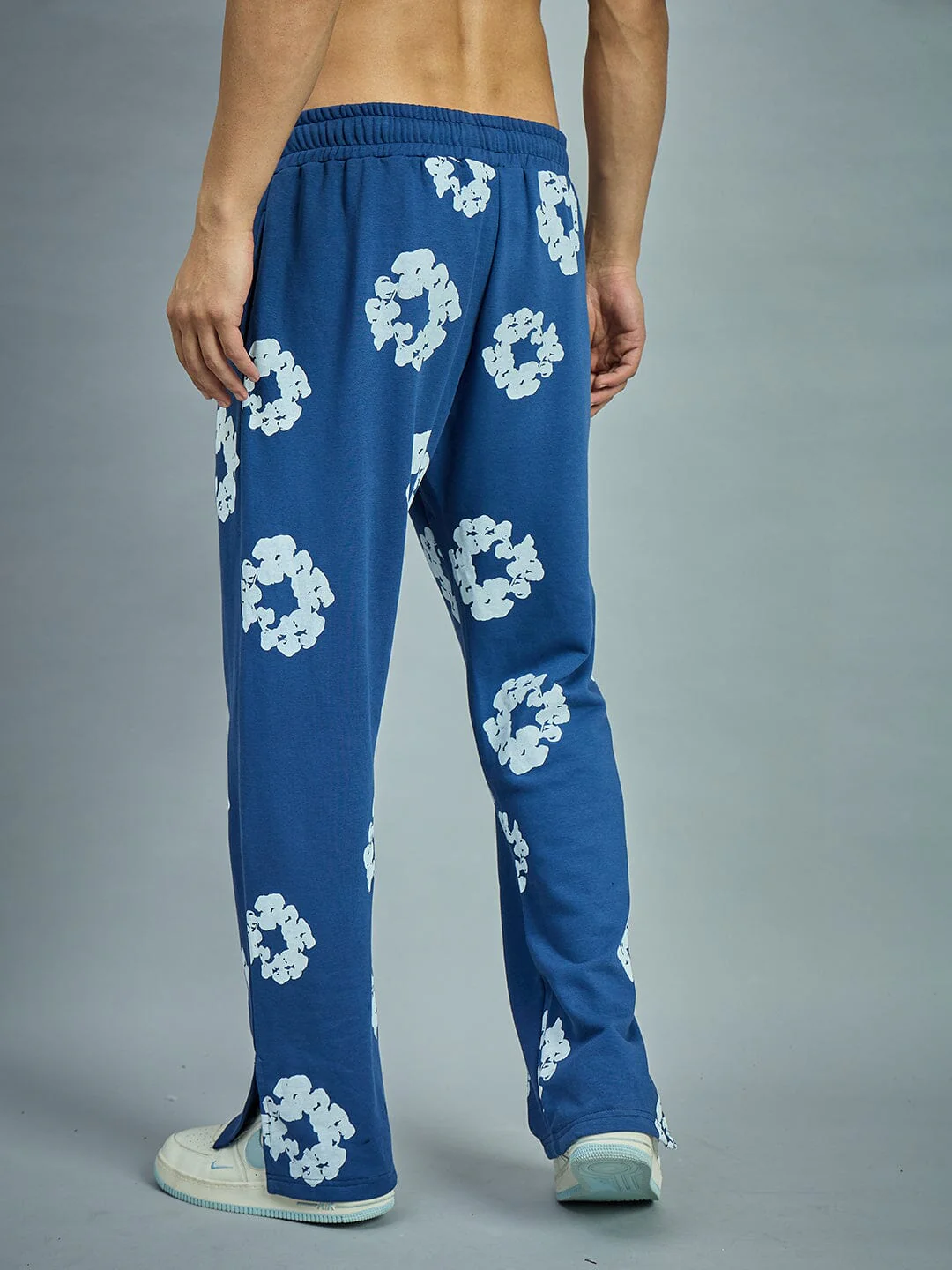 Navy Floral Boot Cut Trackpants - Image 3