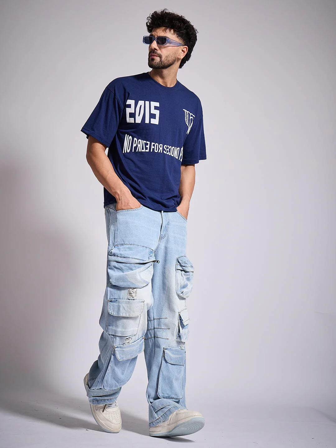 Navy Graphic Oversized Tshirt - Image 6