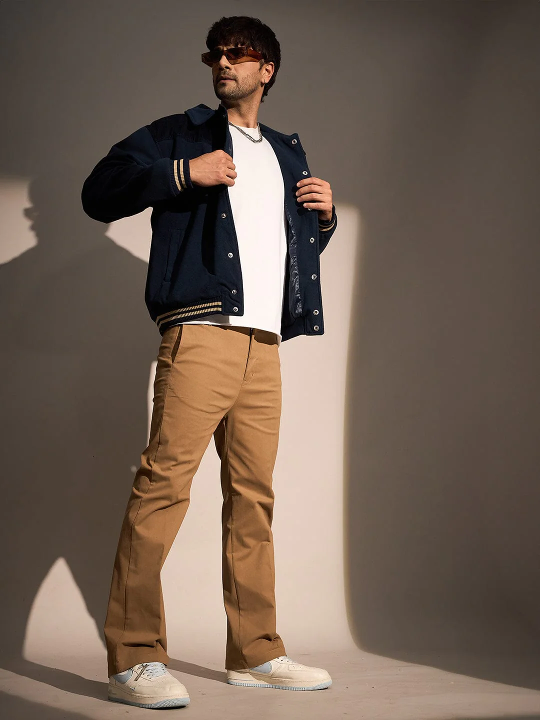 Navy Polar Fleece Varsity Jacket - Image 8