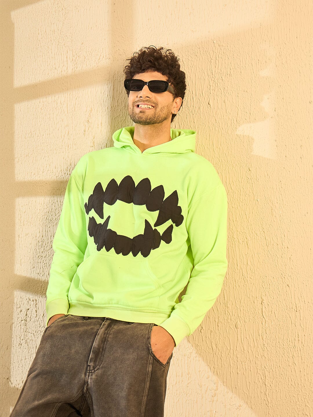 Neon Fangs Embroidery Oversized Hoodie - Image 6