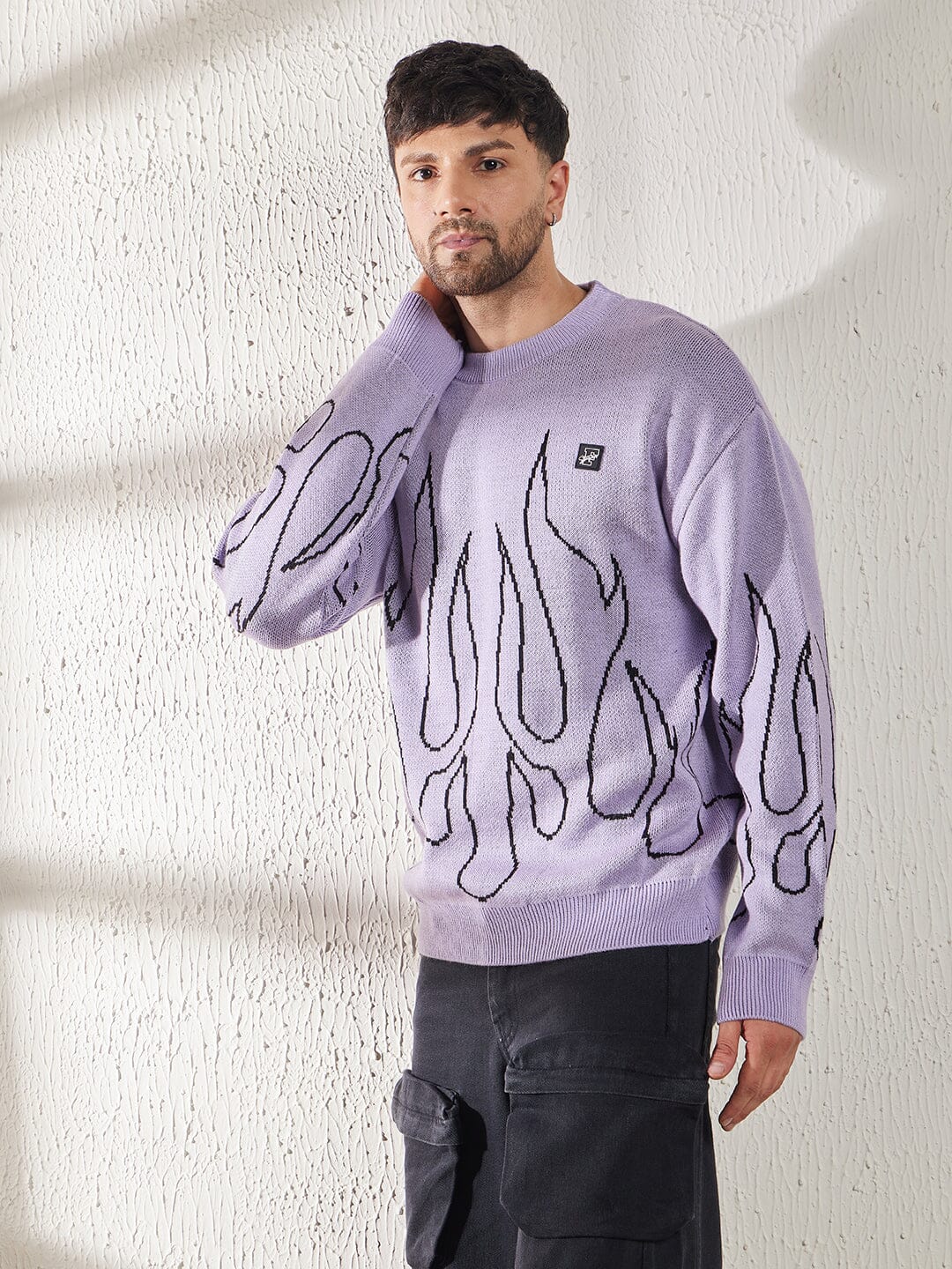 Plum Flames Oversized Sweater - Image 2