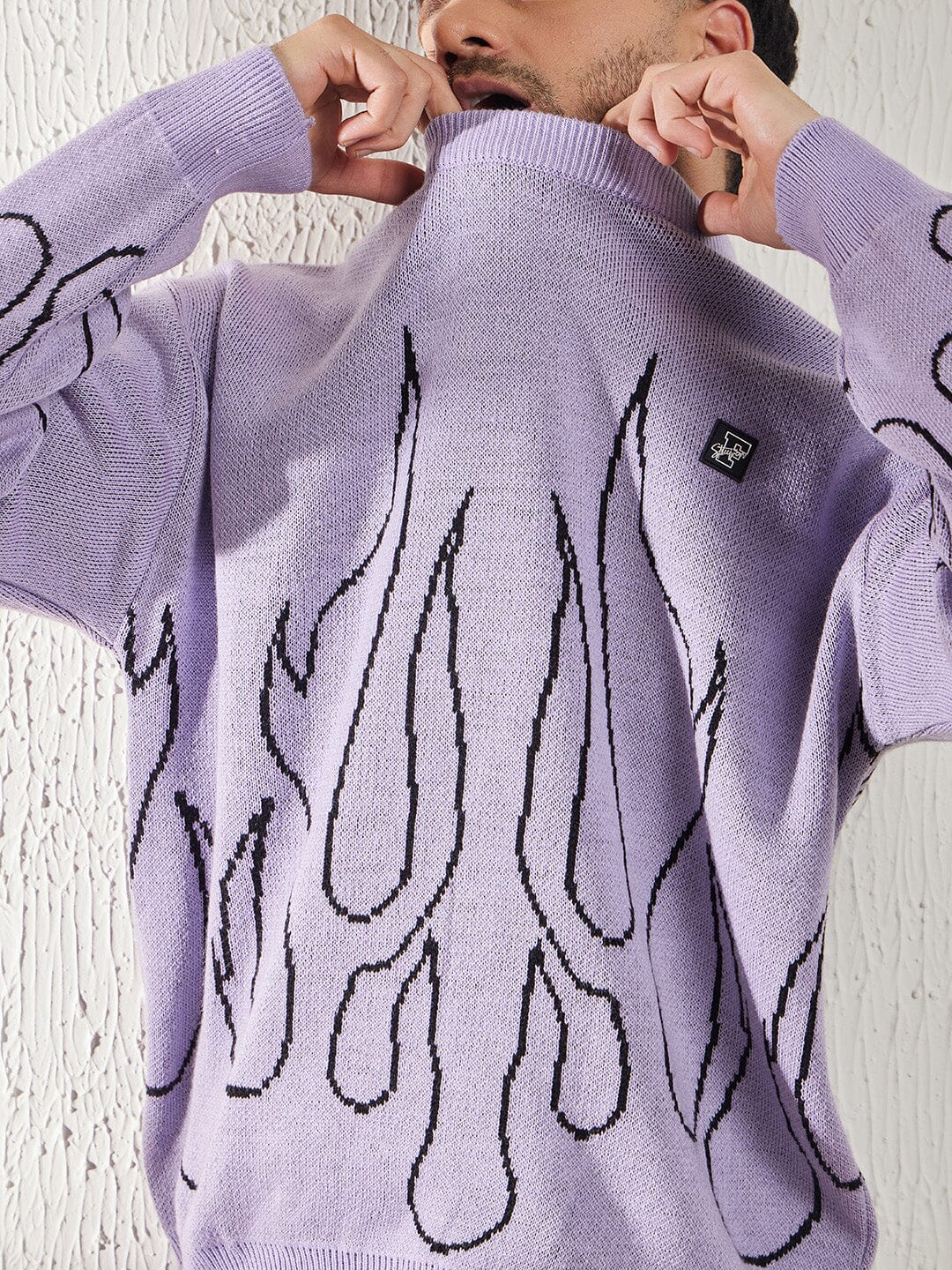 Plum Flames Oversized Sweater - Image 3