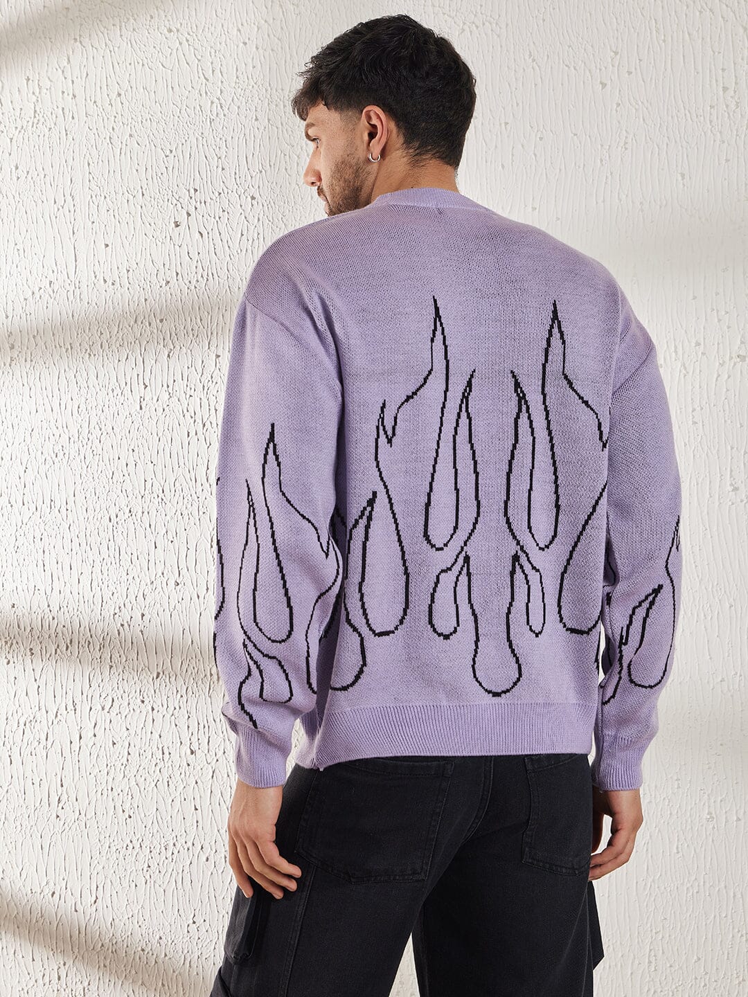 Plum Flames Oversized Sweater - Image 4