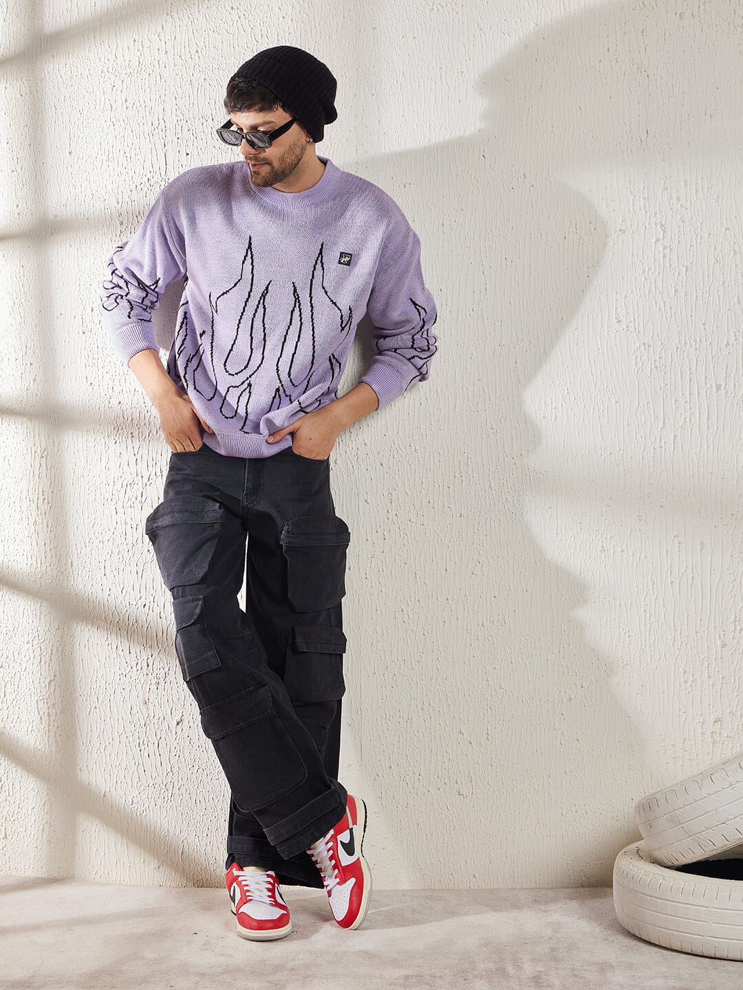 Plum Flames Oversized Sweater - Image 5