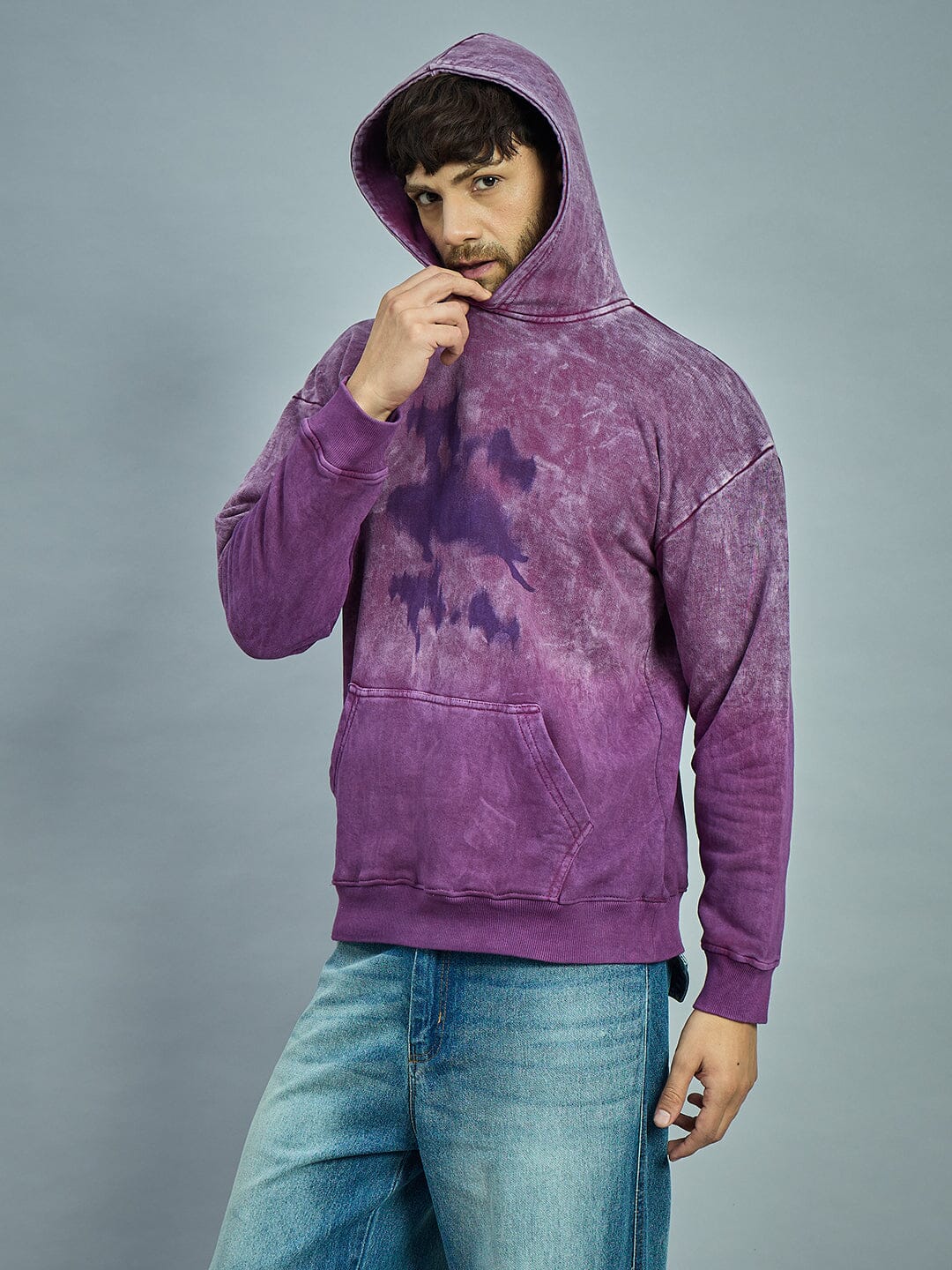 Purple Acid Ombre Graphic Hoodie - Image 6