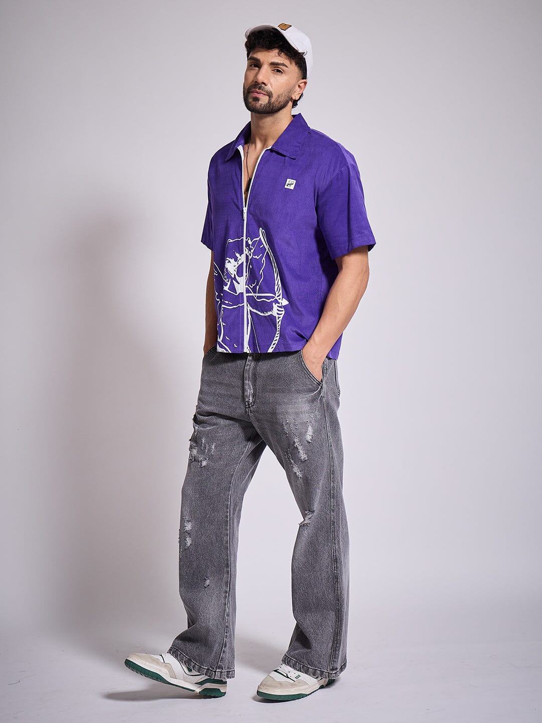 Purple Cupid Graphic Zipped Shirt - Image 5