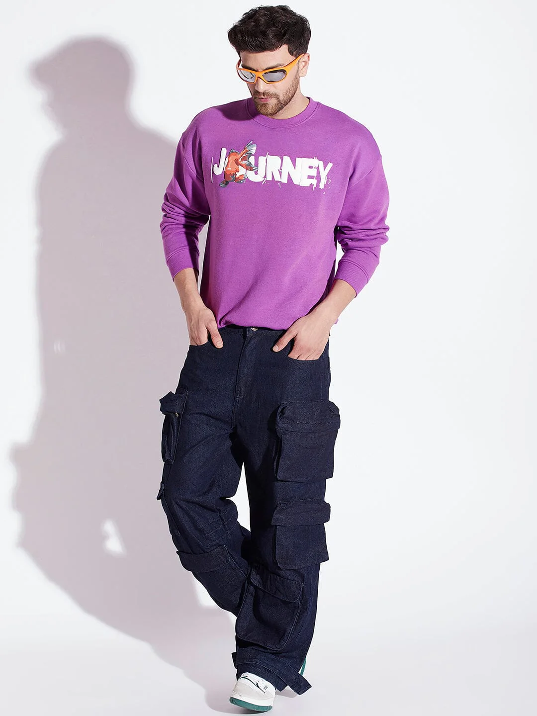 Purple Gold Fish Oversized Sweatshirt - Image 4