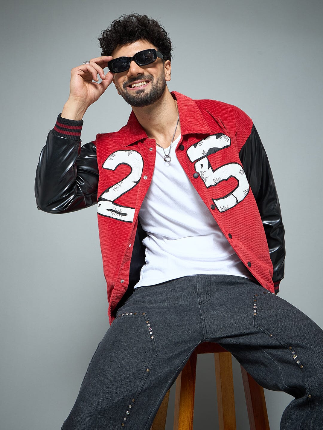 Red Corduroy Applique Jacket - Image 3