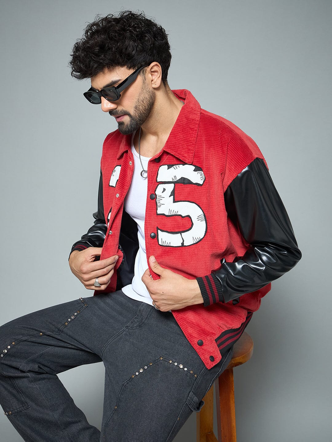 Red Corduroy Applique Jacket - Image 4