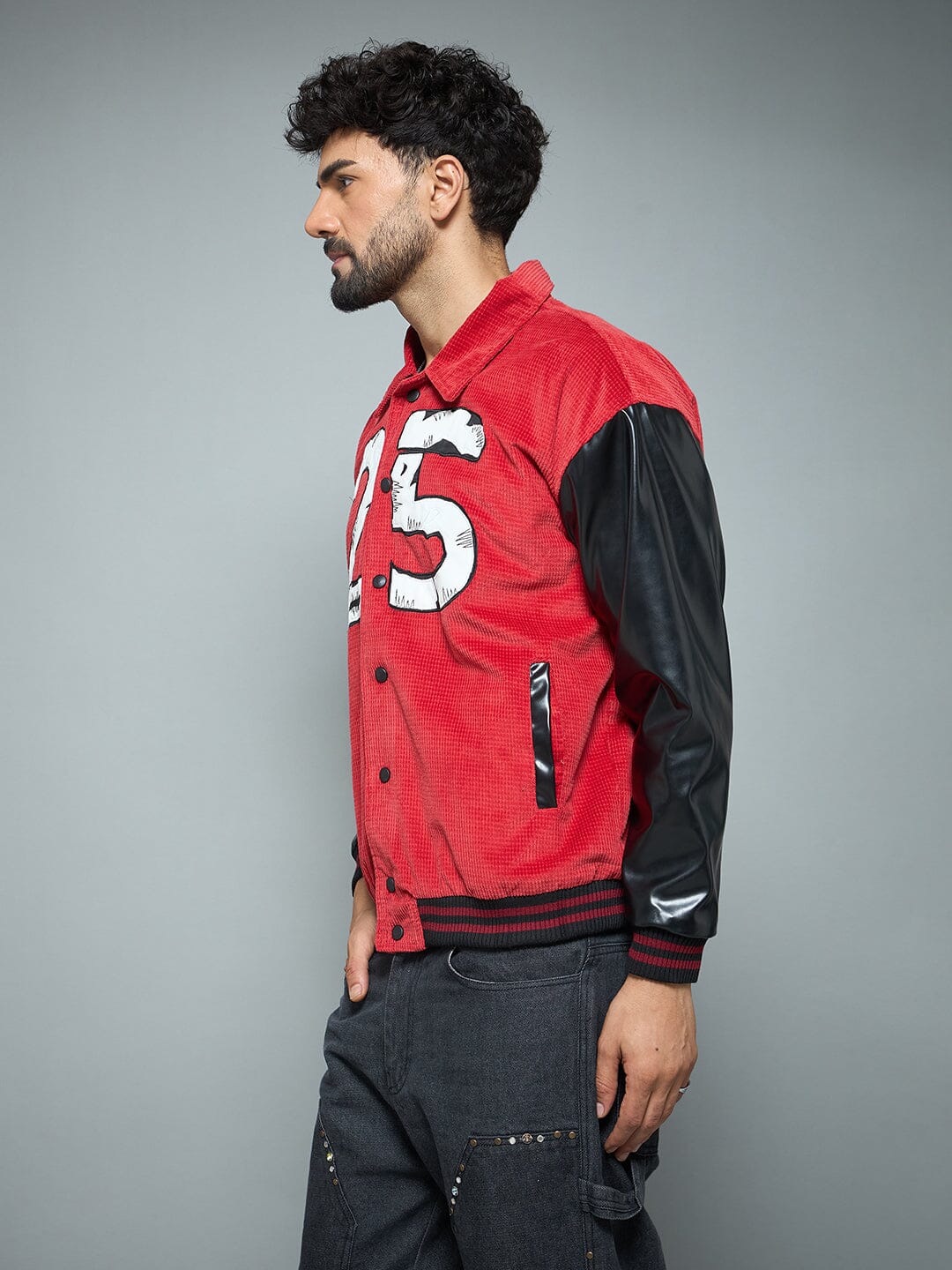 Red Corduroy Applique Jacket - Image 7