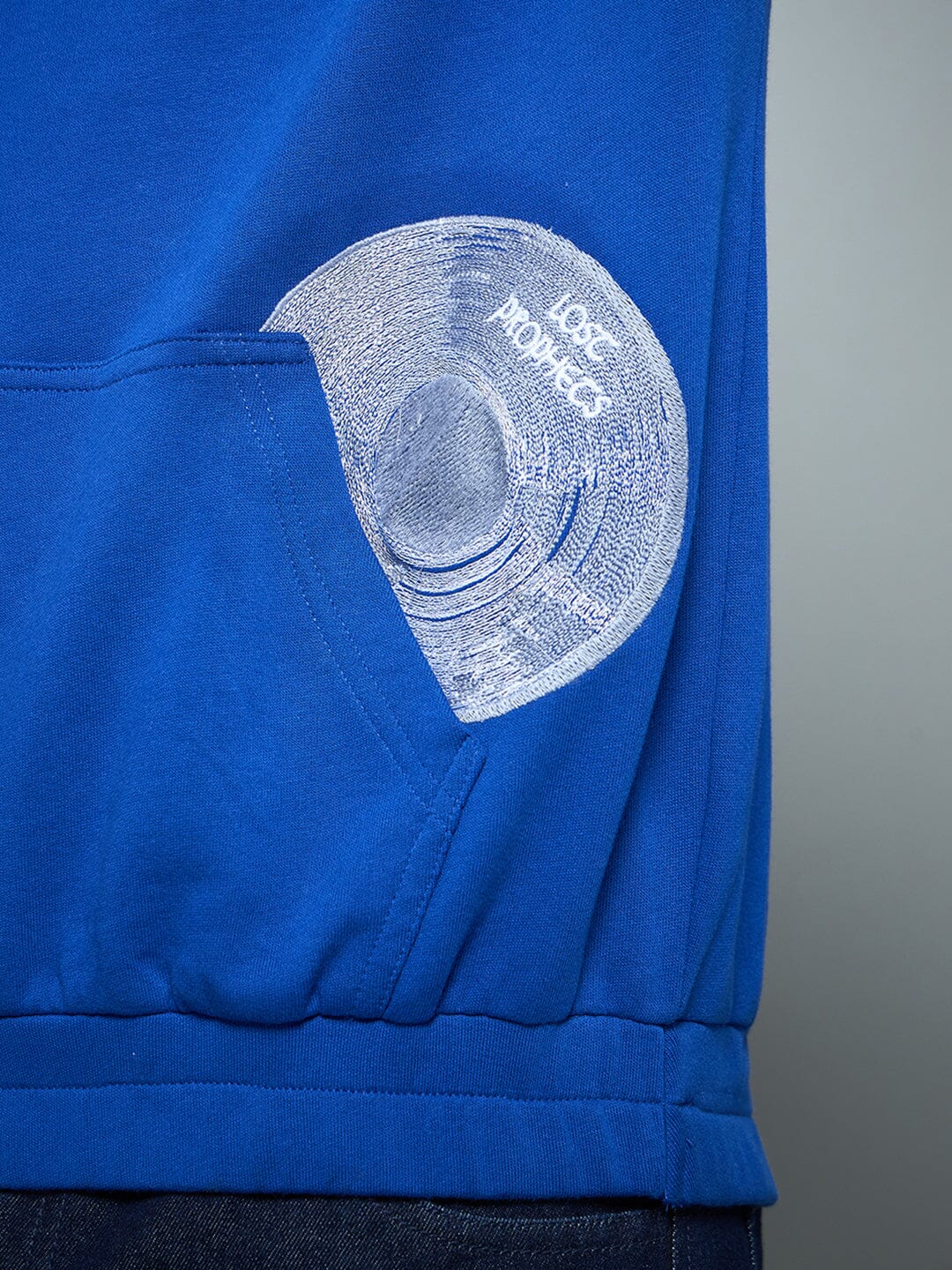 Royal Blue CD Embroidered Hooded Sweatshirt - Image 3