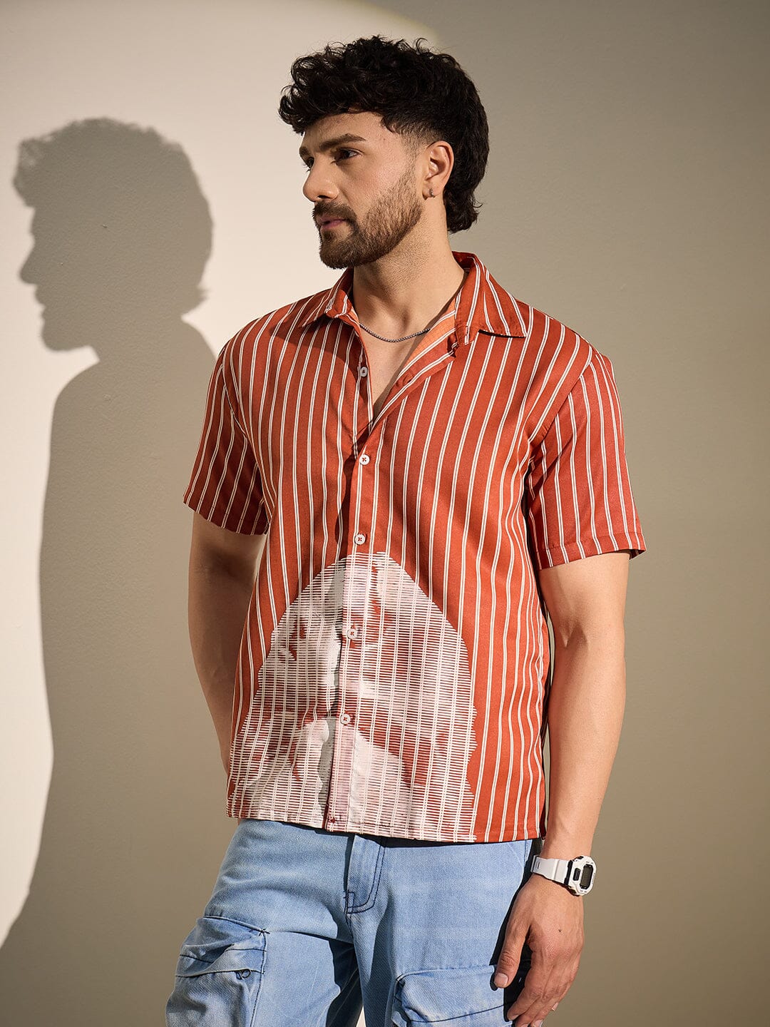 Rust Striped Nun Graphic Shirt - Image 2